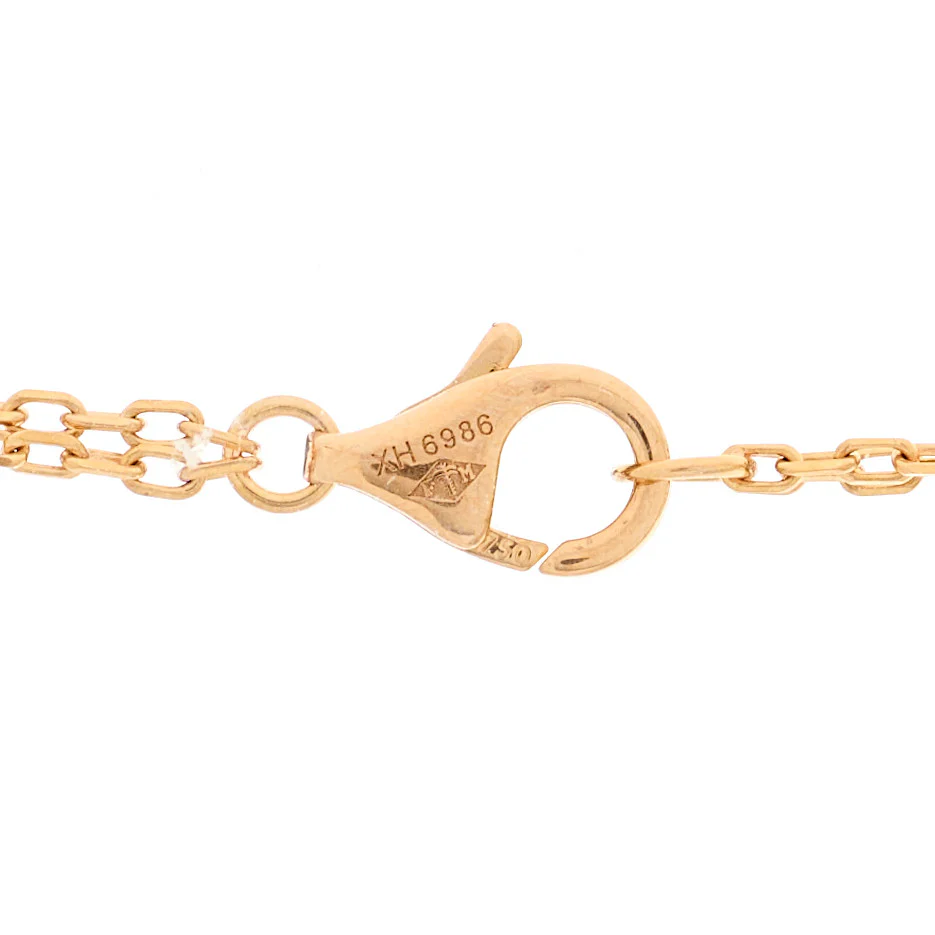 18K Pink Gold Ceramic Diamond Three Ring LOVE Pendant Necklace - Image 4