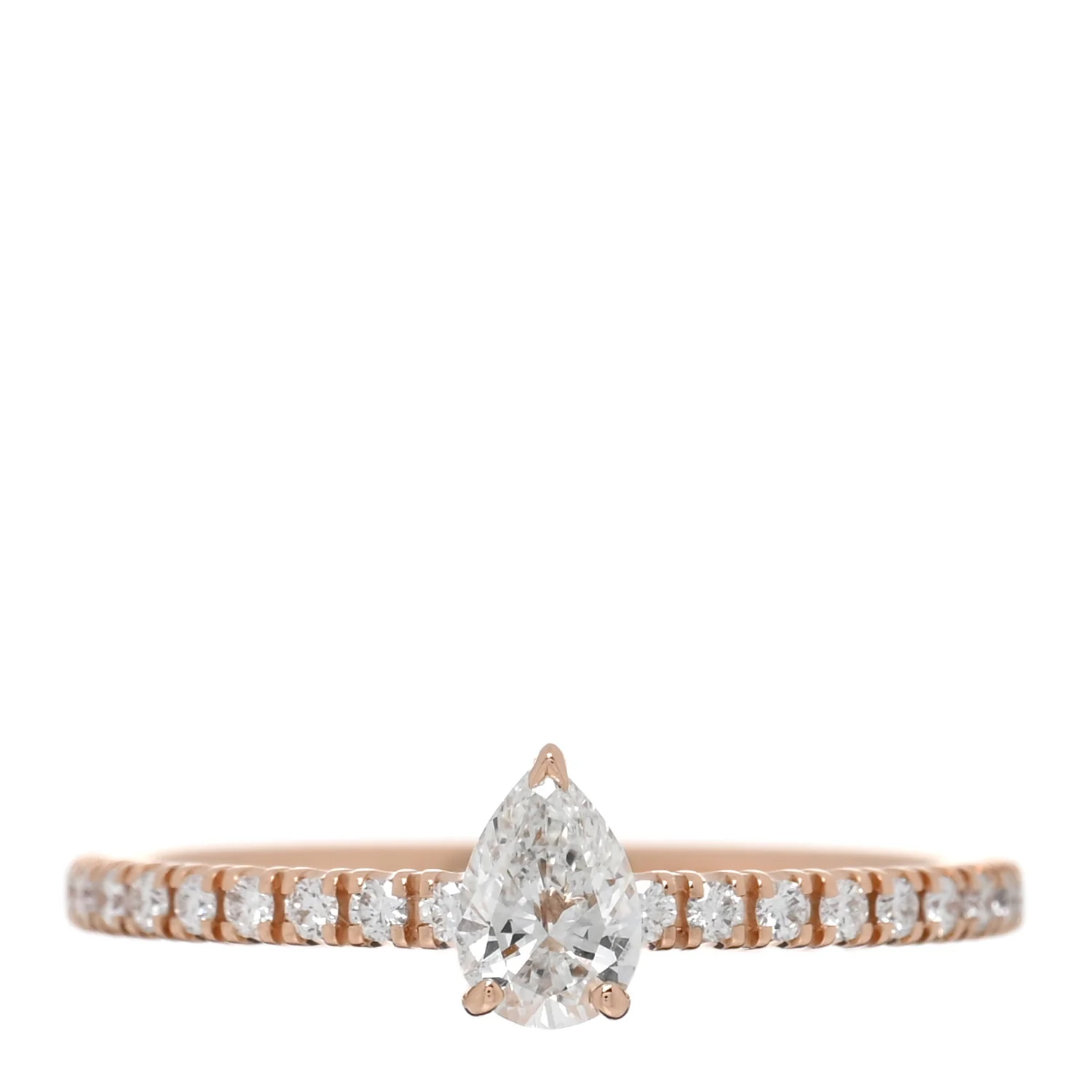 18K Pink Gold Diamond Etincelle De Cartier Pear Cut Engagement Ring 47 4