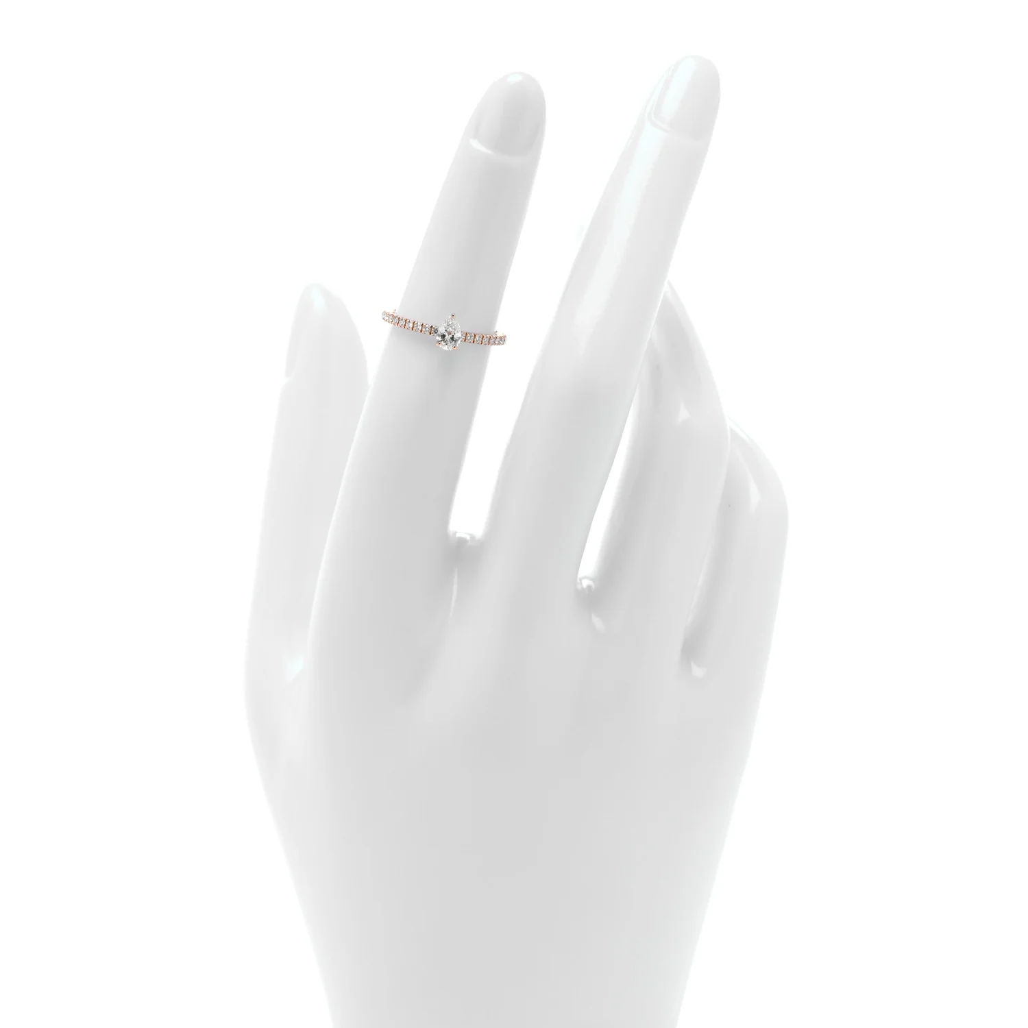 18K Pink Gold Diamond Etincelle De Cartier Pear Cut Engagement Ring 47 4 - Image 2