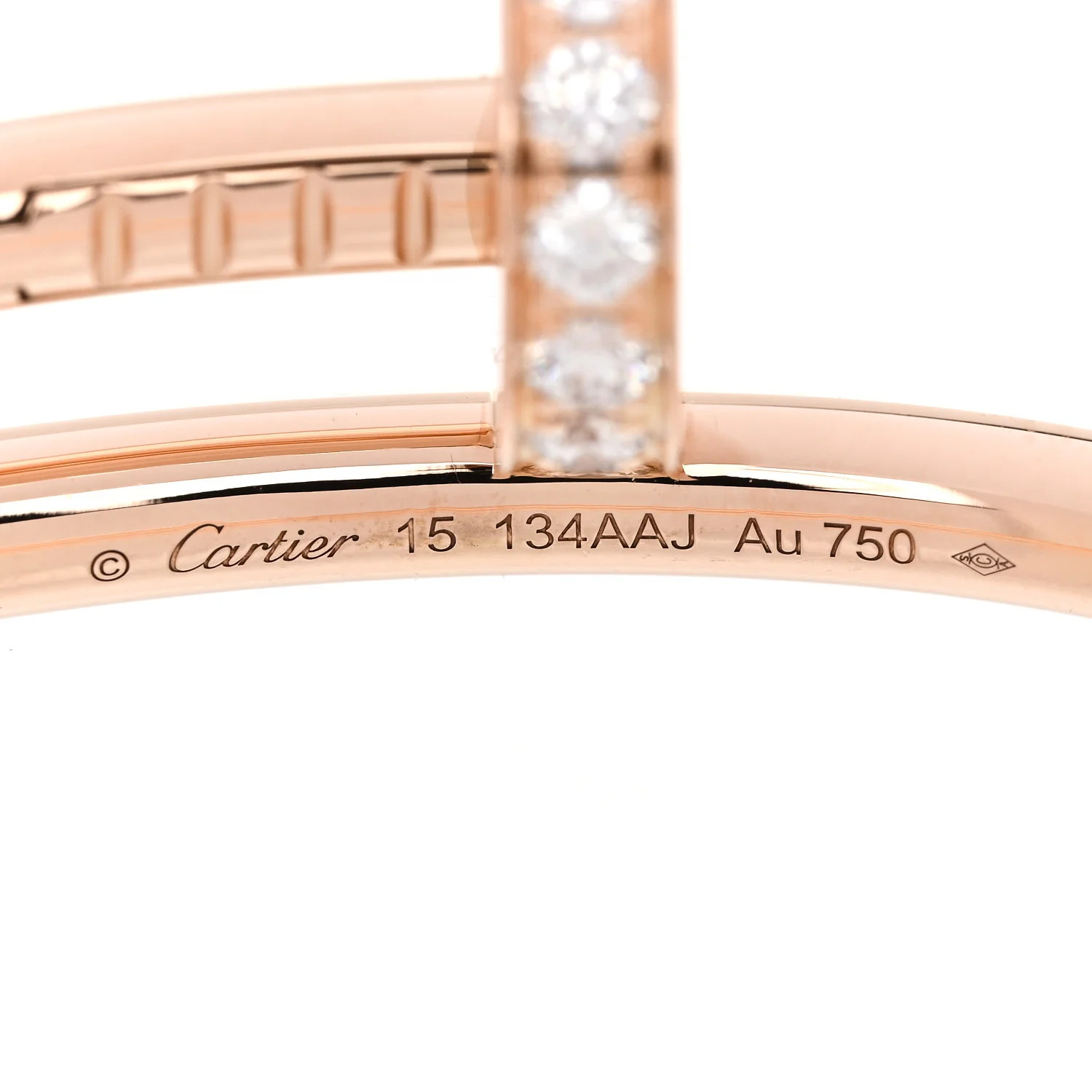 18K Pink Gold Diamond Juste Un Clou Bracelet 15 - Image 4