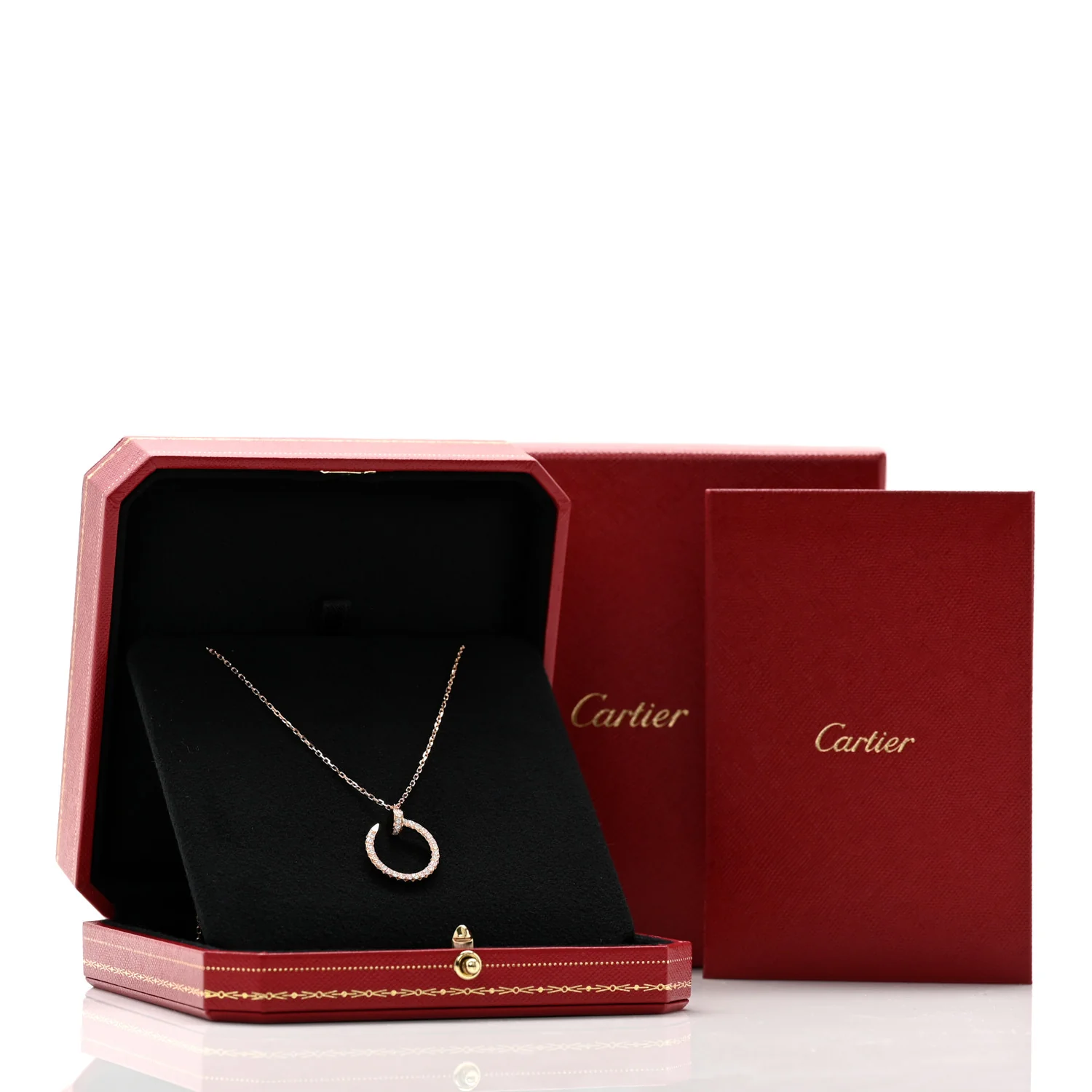 18K Pink Gold Diamond Juste Un Clou Paved Pendant Necklace - Image 6