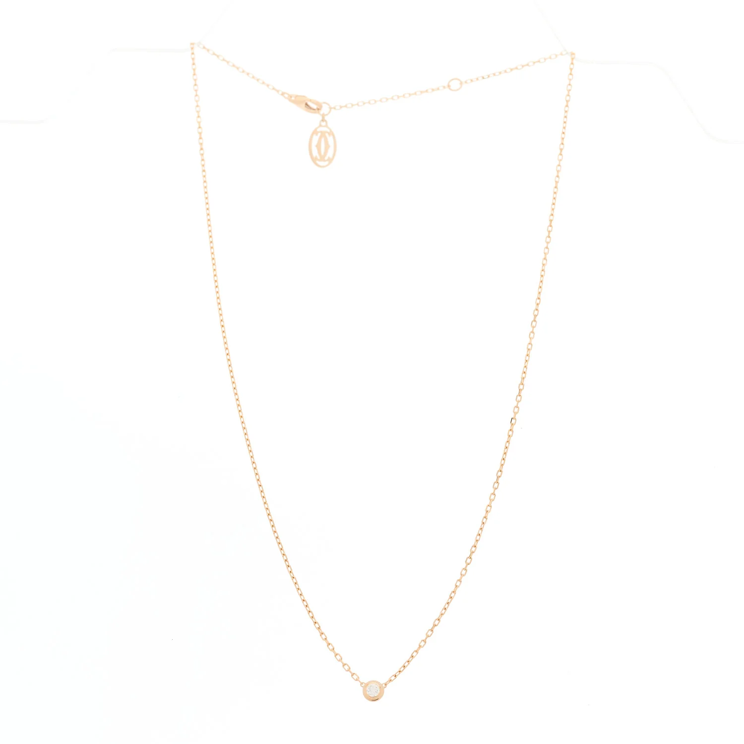 18K Pink Gold Diamond SM D'Amour Pendant Necklace - Image 3