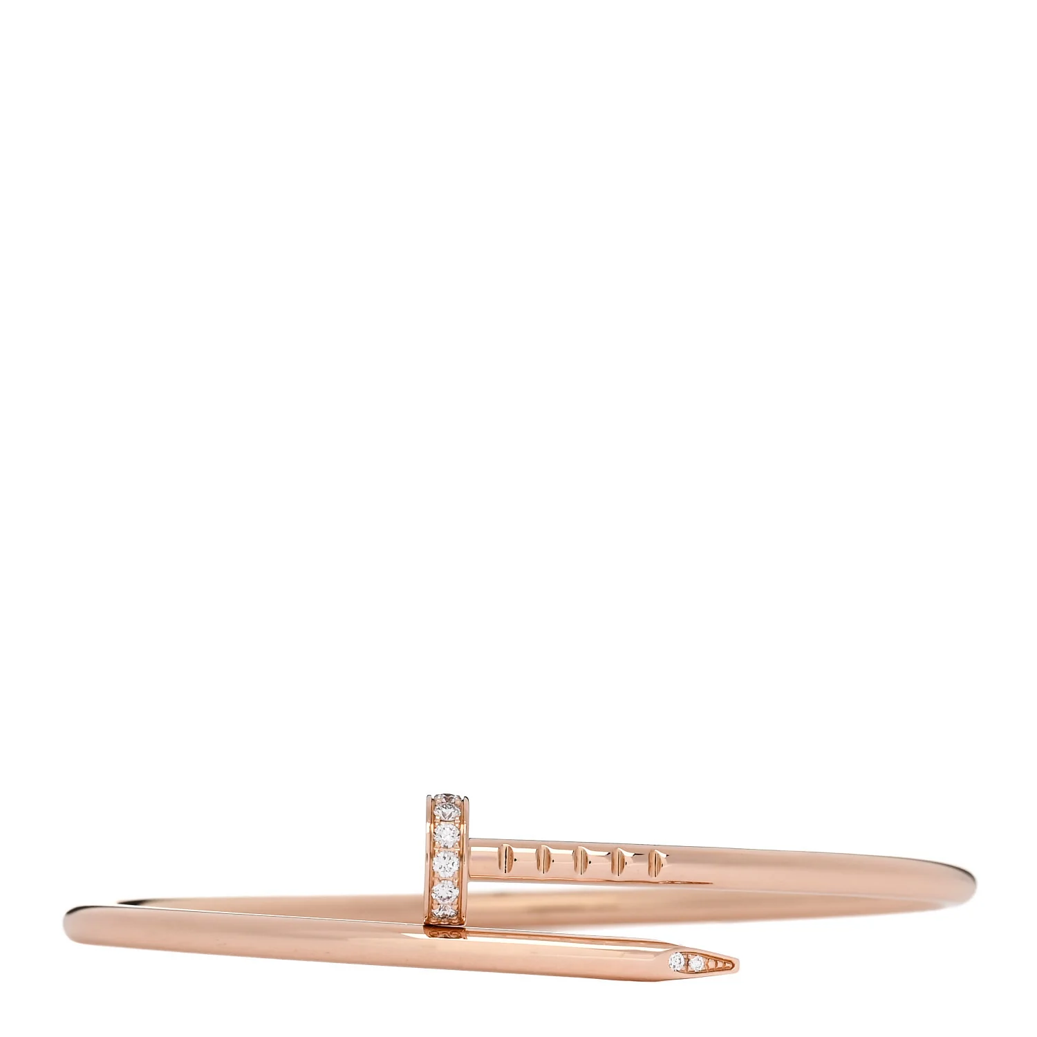 18K Pink Gold Diamond Small Juste Un Clou Bracelet 14