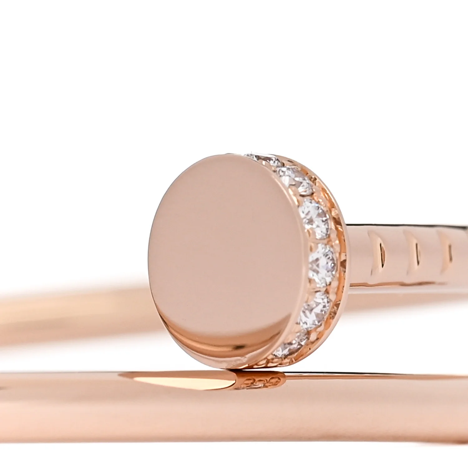 18K Pink Gold Diamond Small Juste Un Clou Bracelet 14 - Image 3