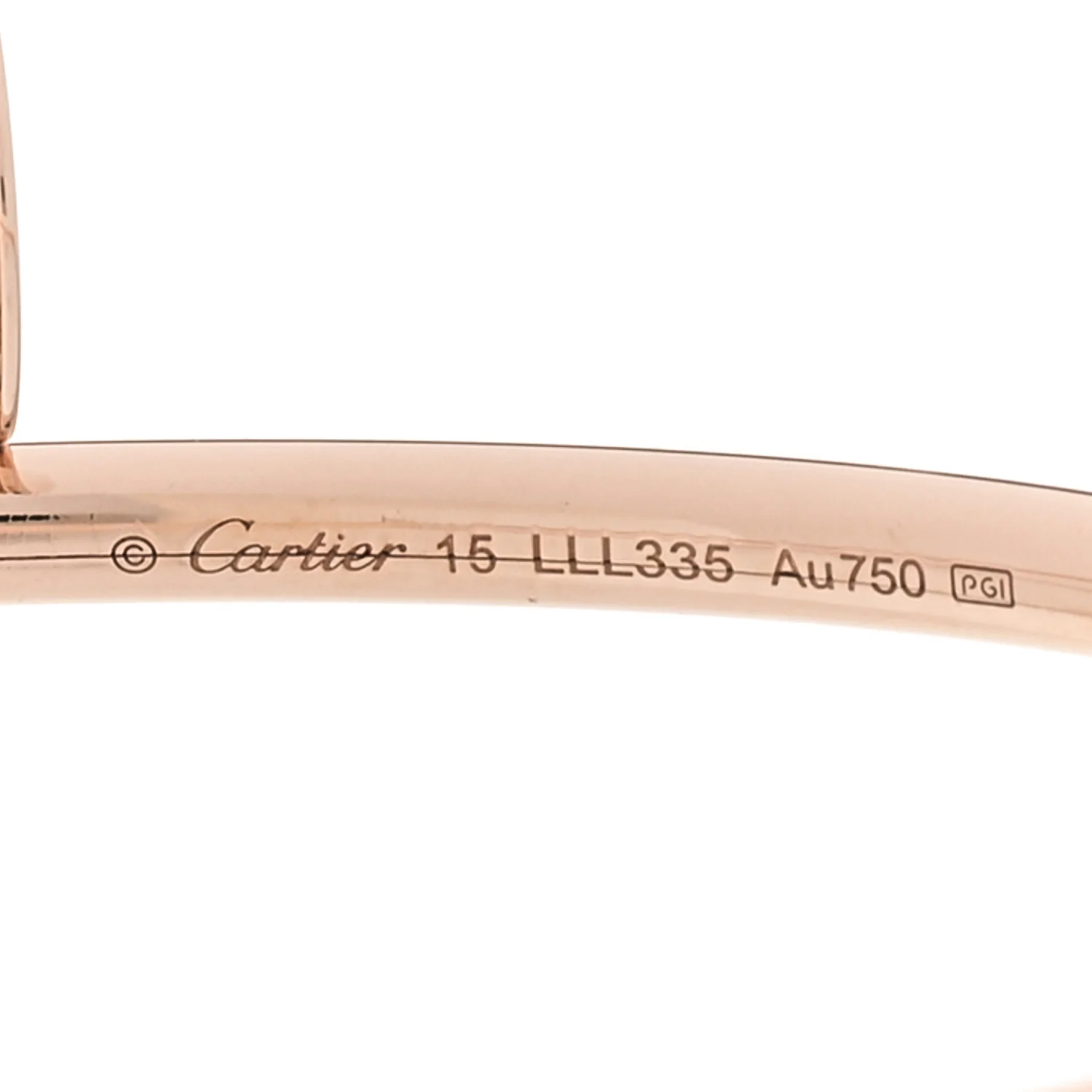 18K Pink Gold Diamond Small Juste Un Clou Bracelet 15 - Image 4
