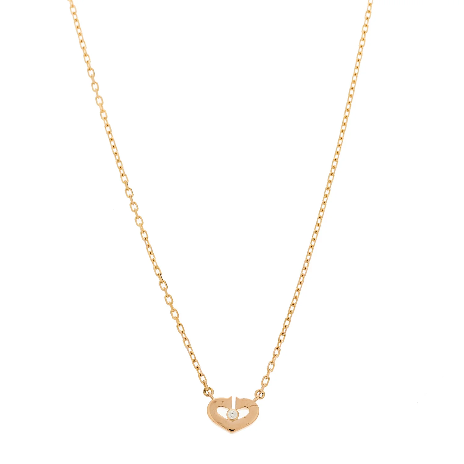 18K Pink Gold Diamond XS Hearts and Symbols Necklace