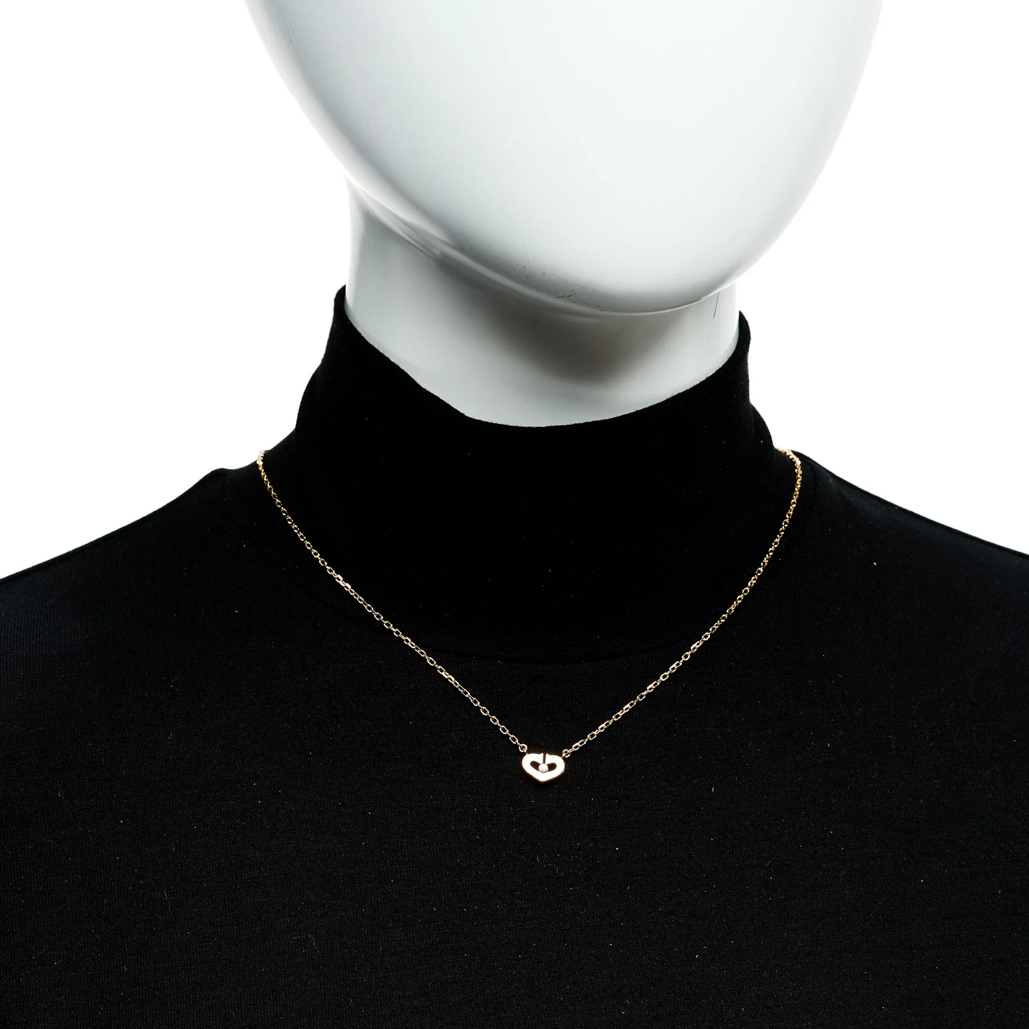 18K Pink Gold Diamond XS Hearts and Symbols Necklace - Image 2