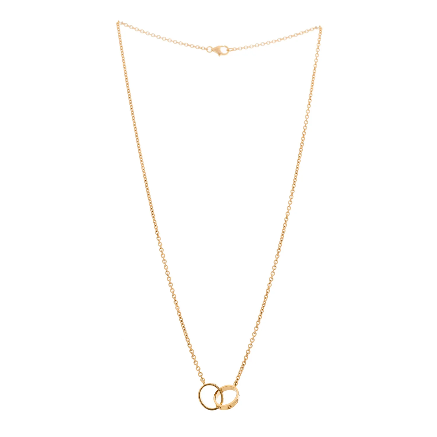 18K Pink Gold Interlocking LOVE Necklace - Image 3