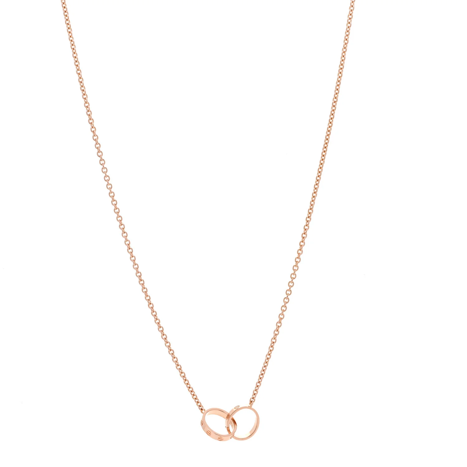 18K Pink Gold Interlocking LOVE Necklace