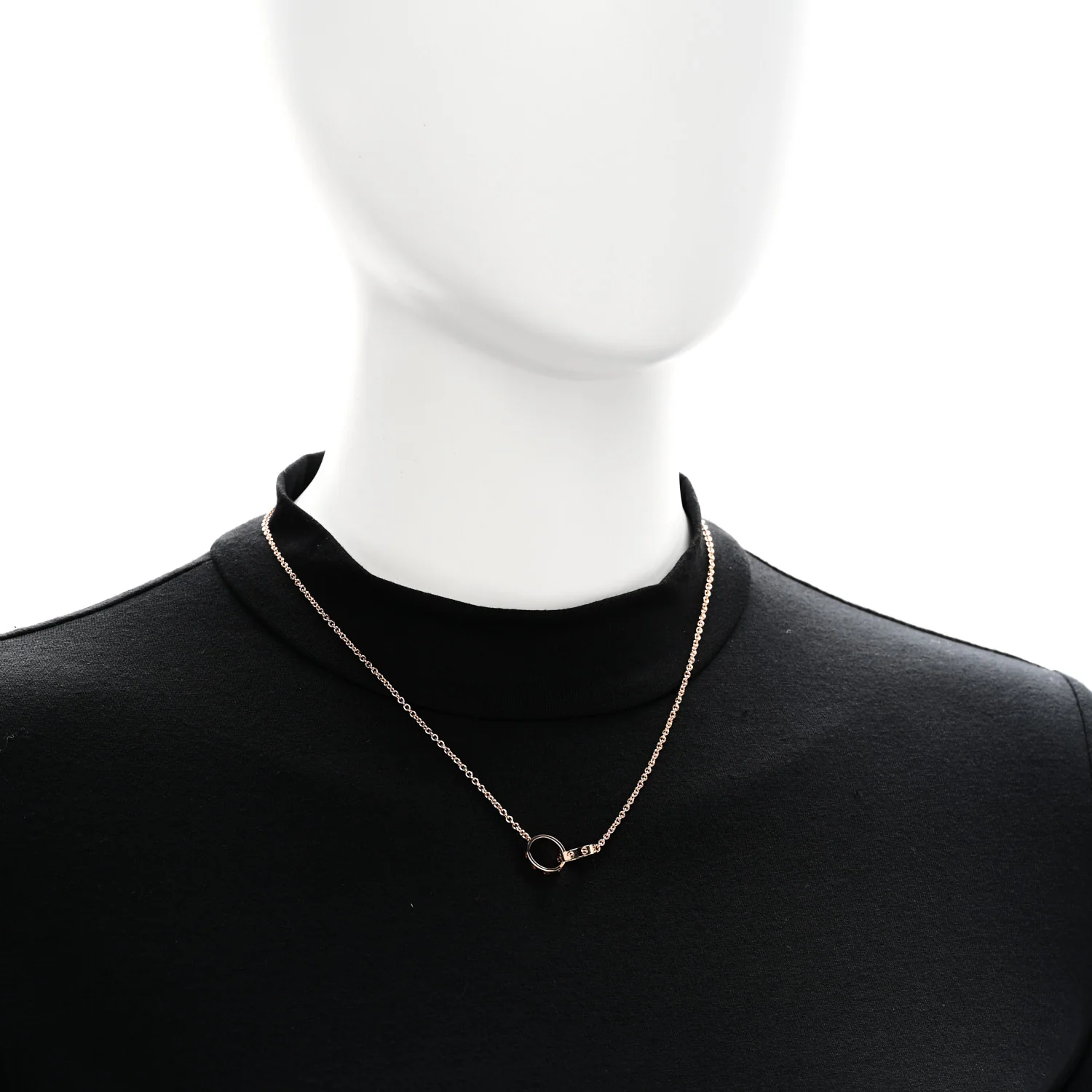 18K Pink Gold Interlocking LOVE Necklace - Image 2