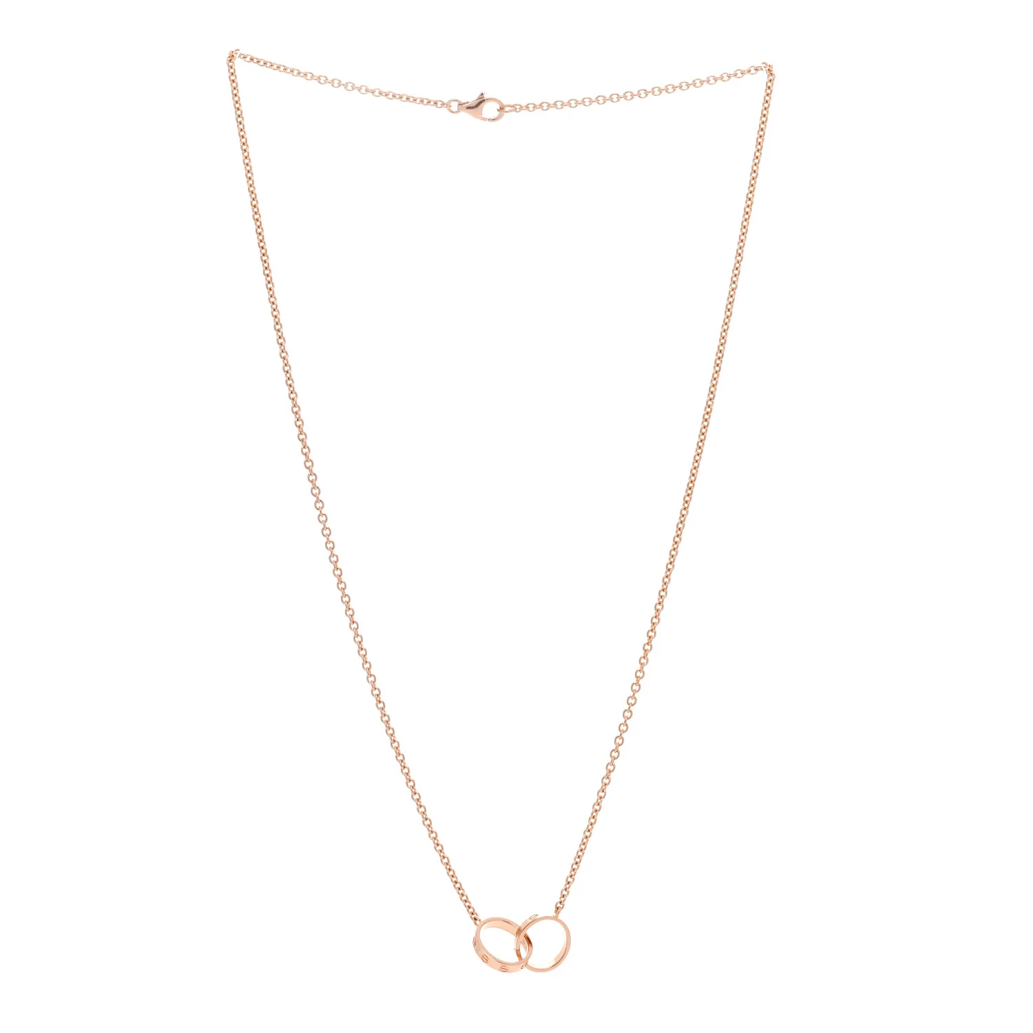 18K Pink Gold Interlocking LOVE Necklace - Image 3