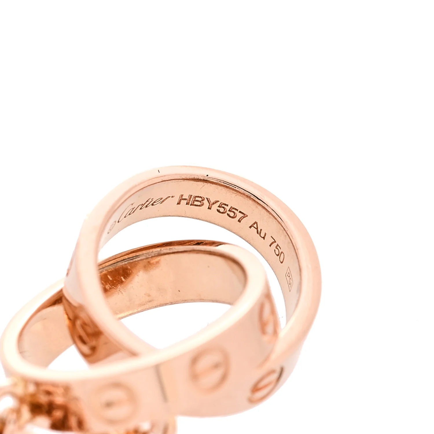 18K Pink Gold Interlocking LOVE Necklace - Image 5