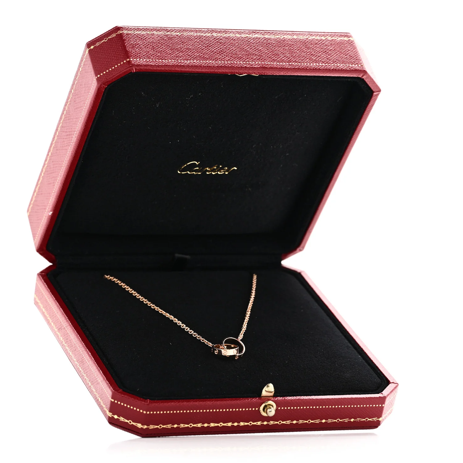 18K Pink Gold Interlocking LOVE Necklace - Image 6