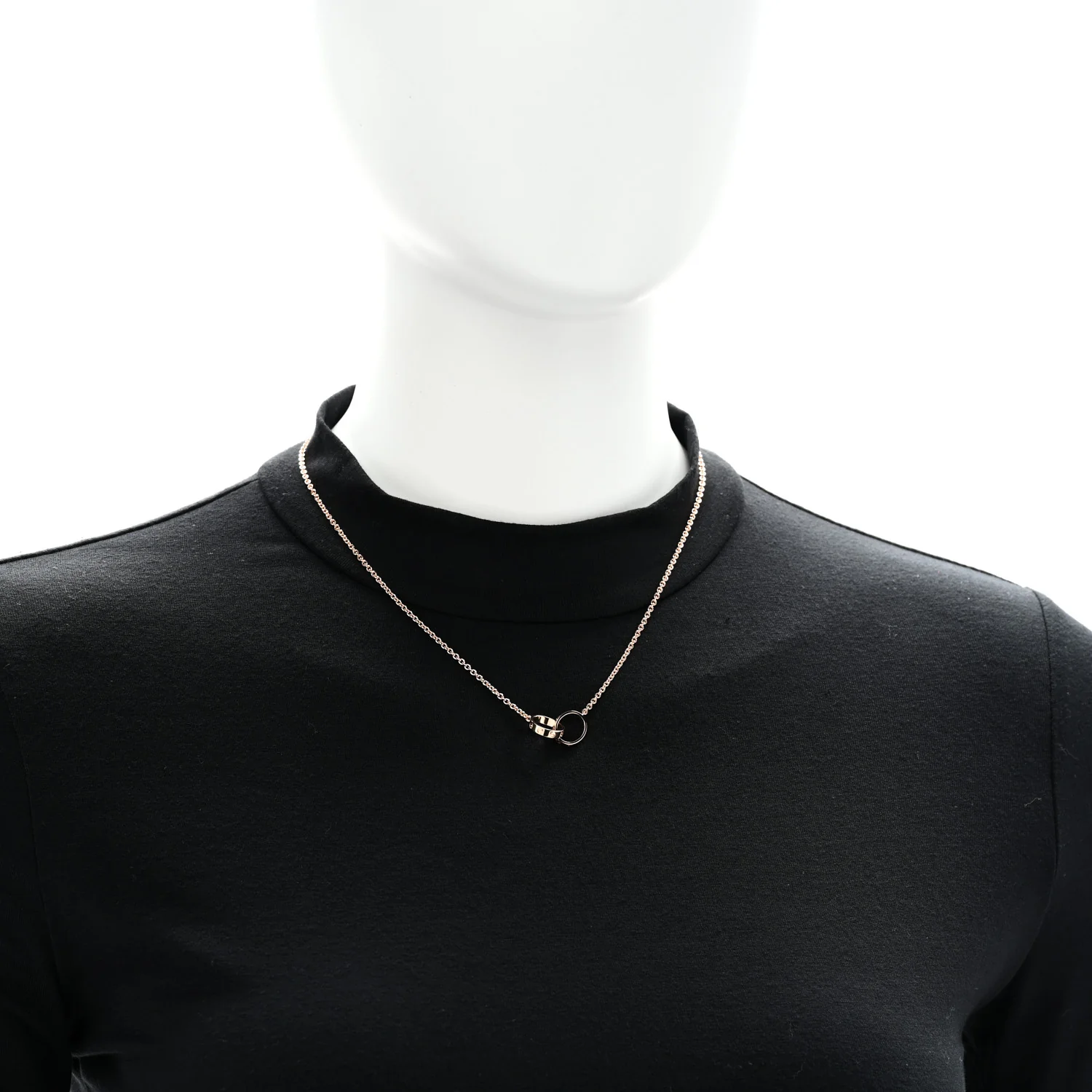 18K Pink Gold Interlocking LOVE Necklace - Image 2