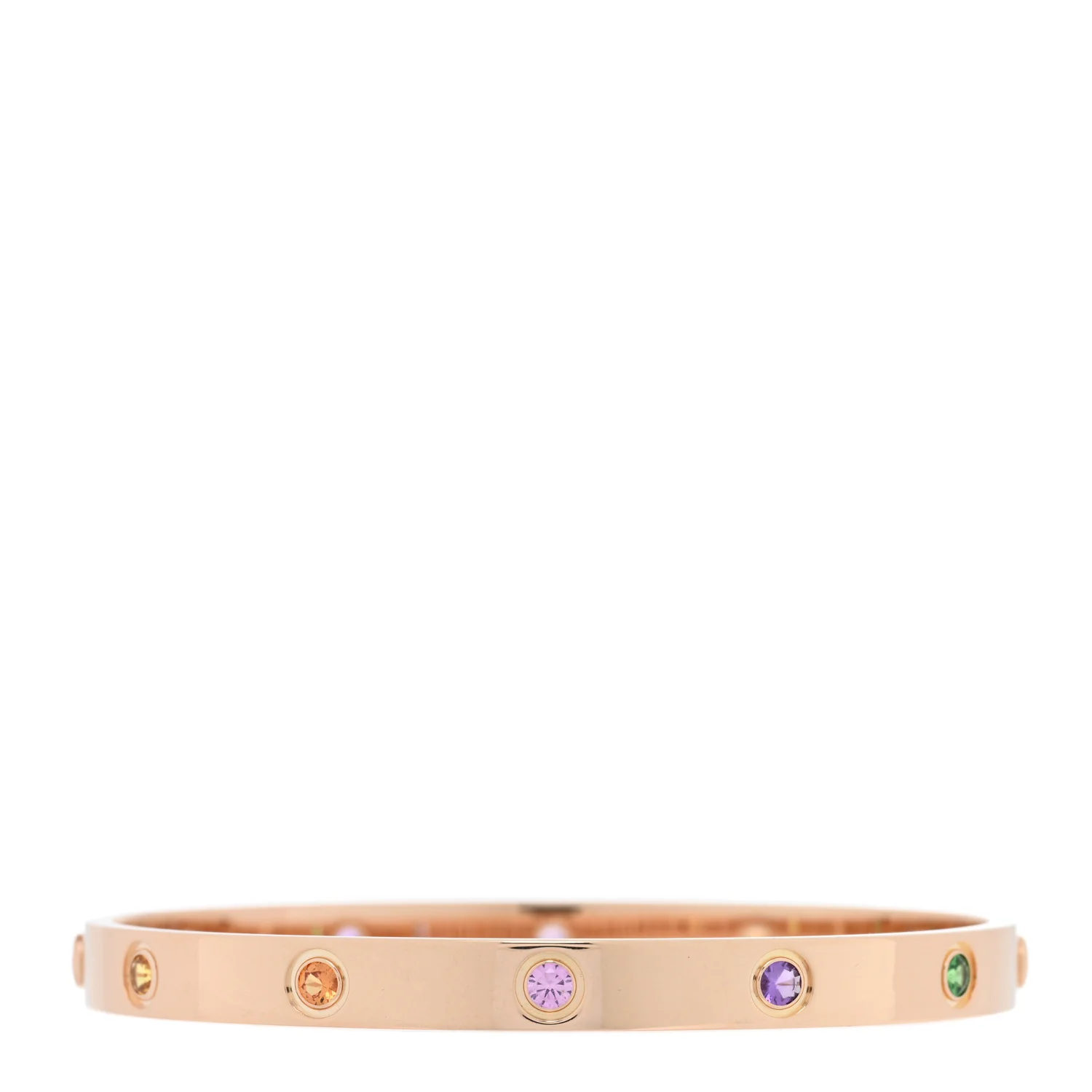 18K Pink Gold Sapphire Garnet Amethyst LOVE Bracelet 18 - Image 2