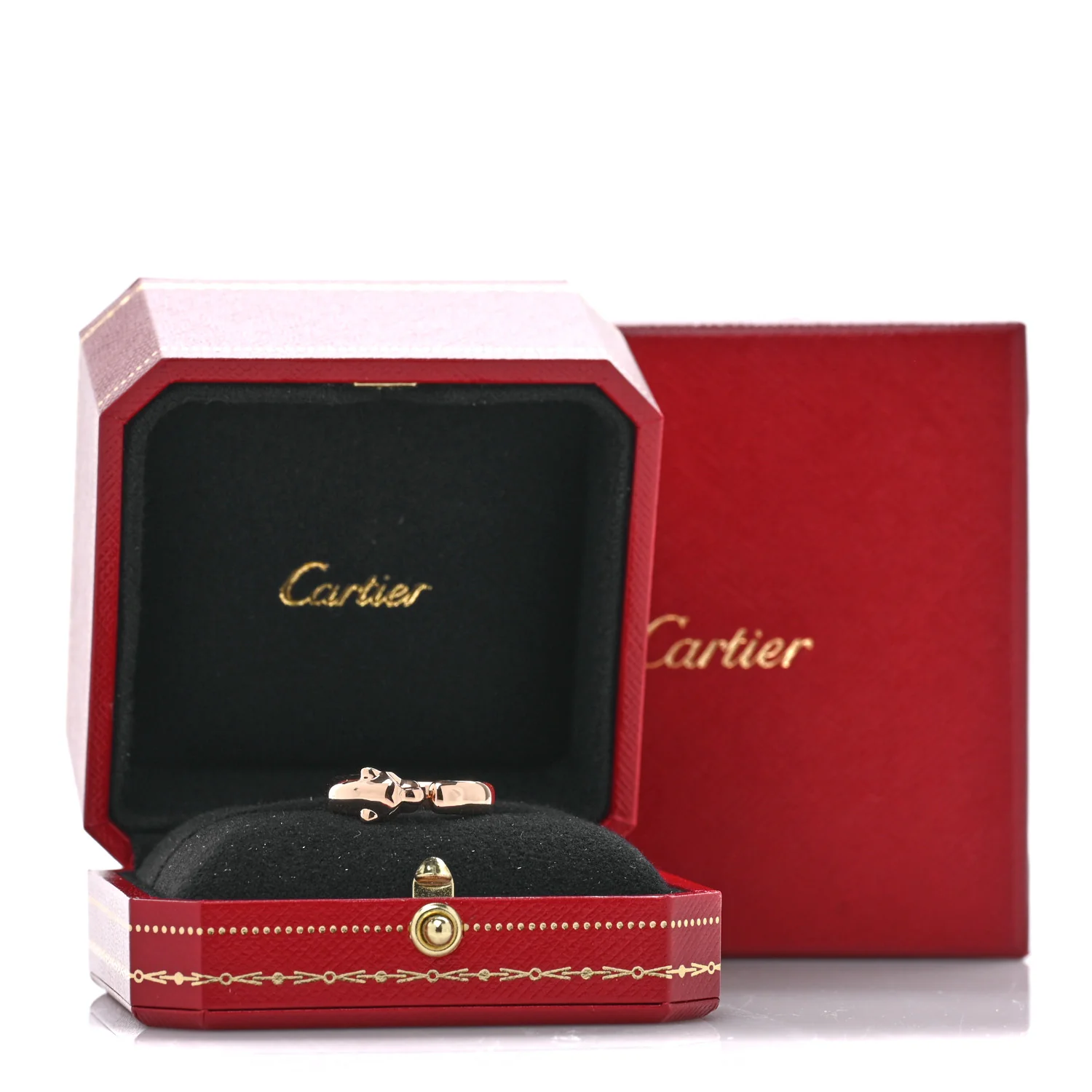 18K Pink Gold Tsavorite Black Onyx Panthere De Cartier Ring 52 6 - Image 6