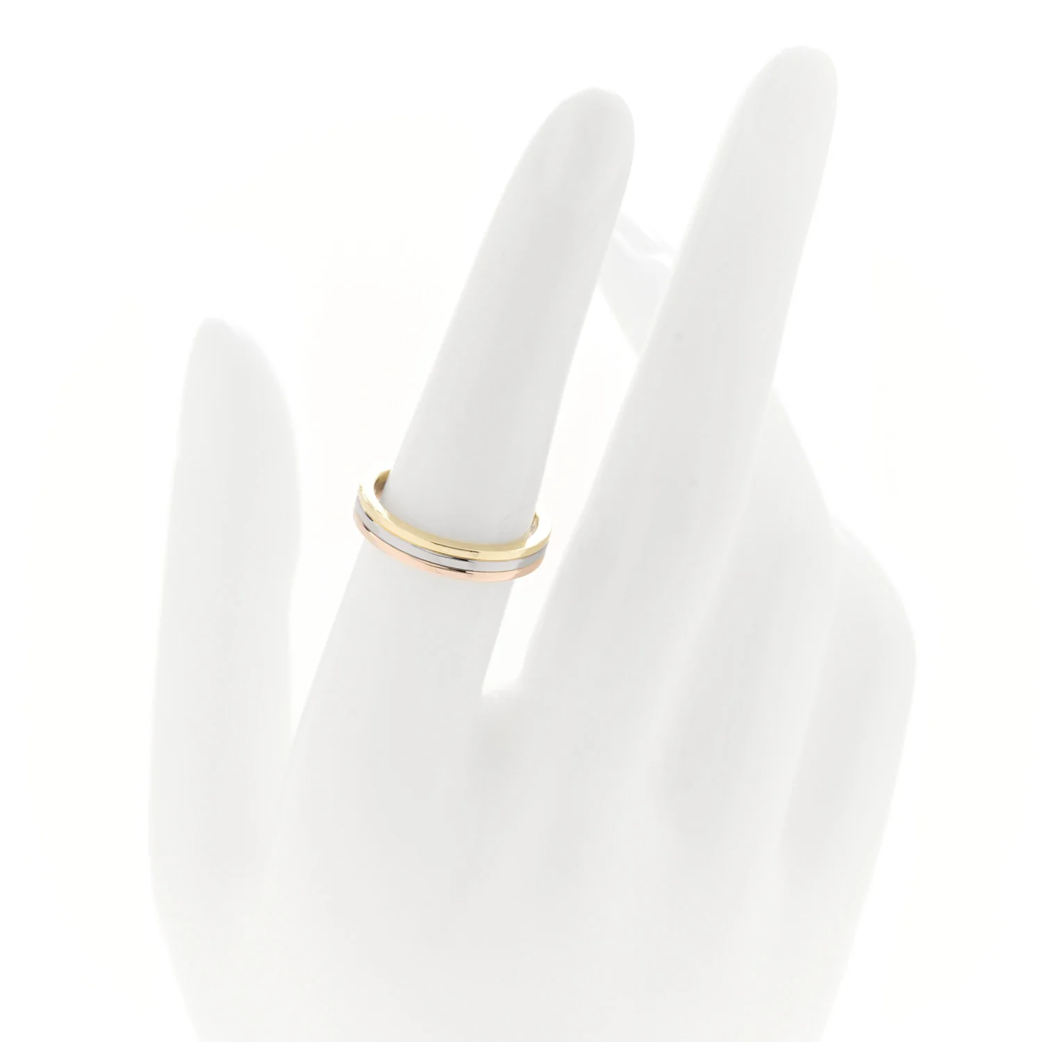 18K Pink White Yellow Gold 3.5mm Vendome Louis Cartier Wedding Band Ring 53 6.5 - Image 2