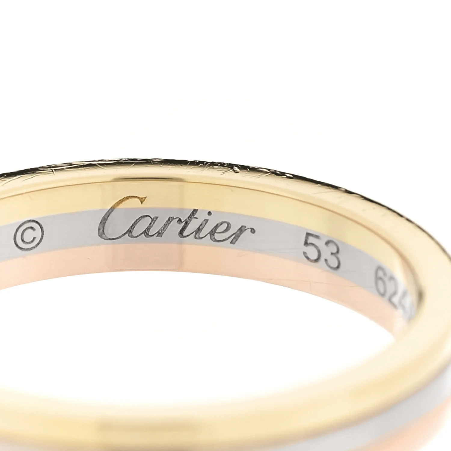 18K Pink White Yellow Gold 3.5mm Vendome Louis Cartier Wedding Band Ring 53 6.5 - Image 4