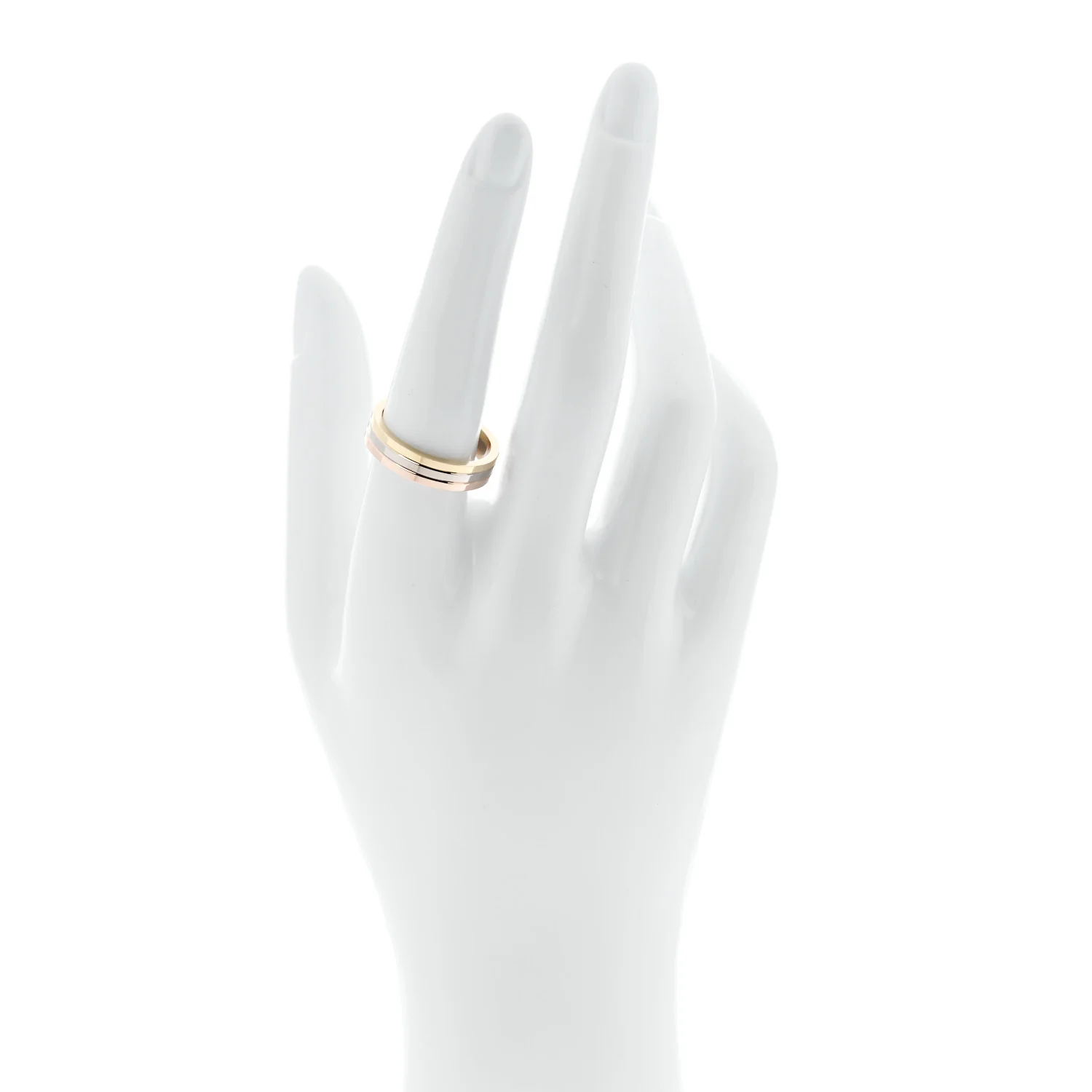 18K Pink White Yellow Gold 4.8mm Vendome Louis Cartier Wedding Band Ring 57 8 - Image 2