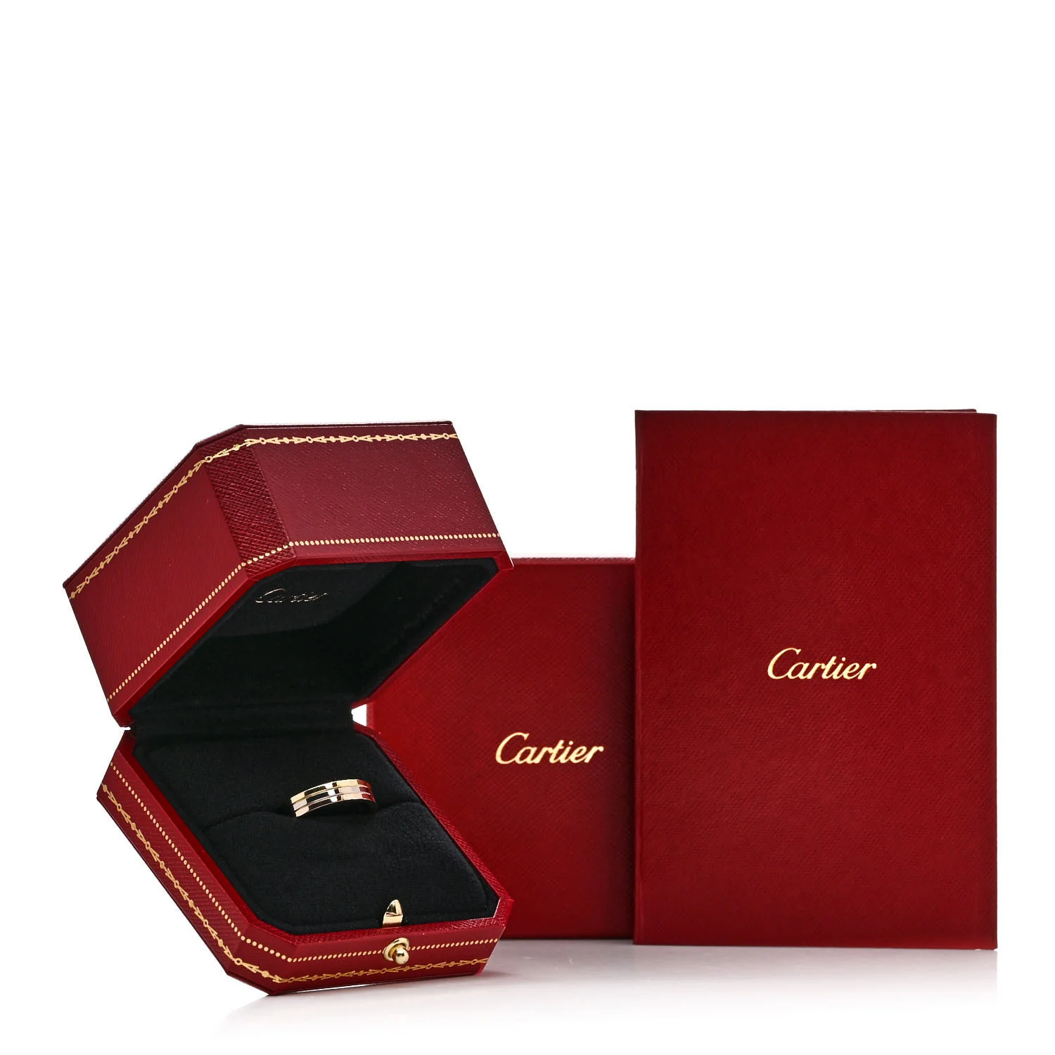 18K Pink White Yellow Gold 4.8mm Vendome Louis Cartier Wedding Band Ring 57 8 - Image 5