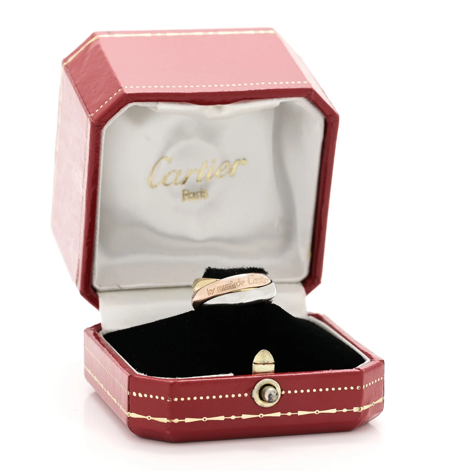18K Pink Yellow White Gold Classic Les Must De Cartier Trinity Ring 48 4.5 - Image 5