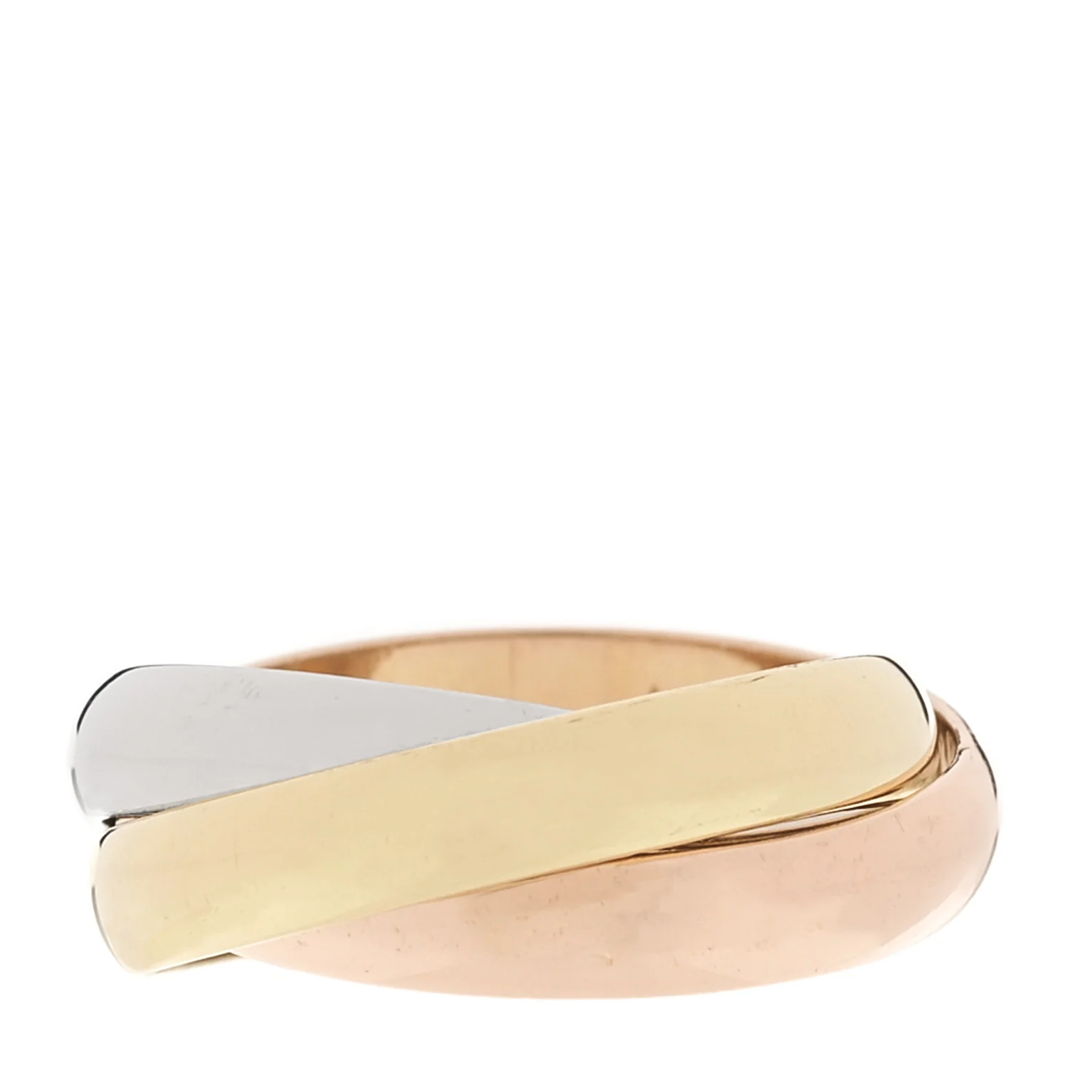 18K Pink Yellow White Gold Classic Les Must De Cartier Trinity Ring 51 5.75 - Image 3