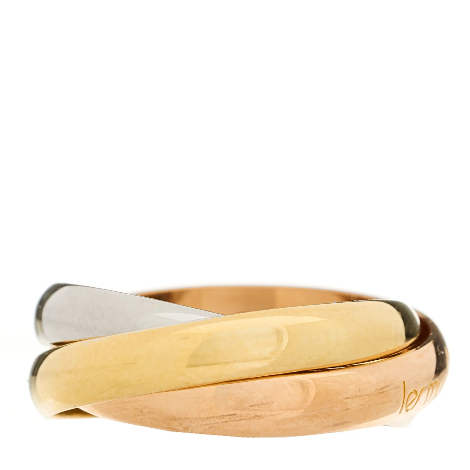 18K Pink Yellow White Gold Classic Les Must De Cartier Trinity Ring 54 7 - Image 3