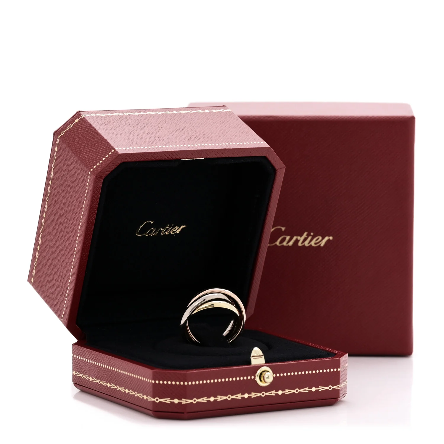 18K Pink Yellow White Gold Classic Trinity Ring 53 6.5 - Image 5