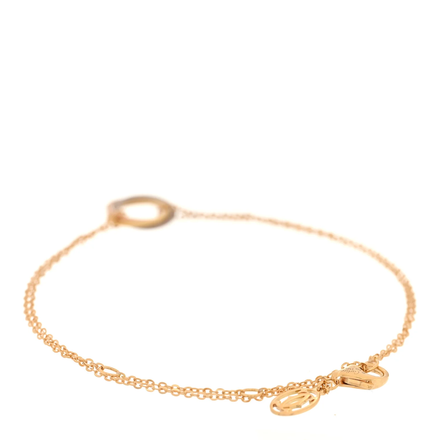 18K Pink Yellow White Gold Trinity Bracelet - Image 2