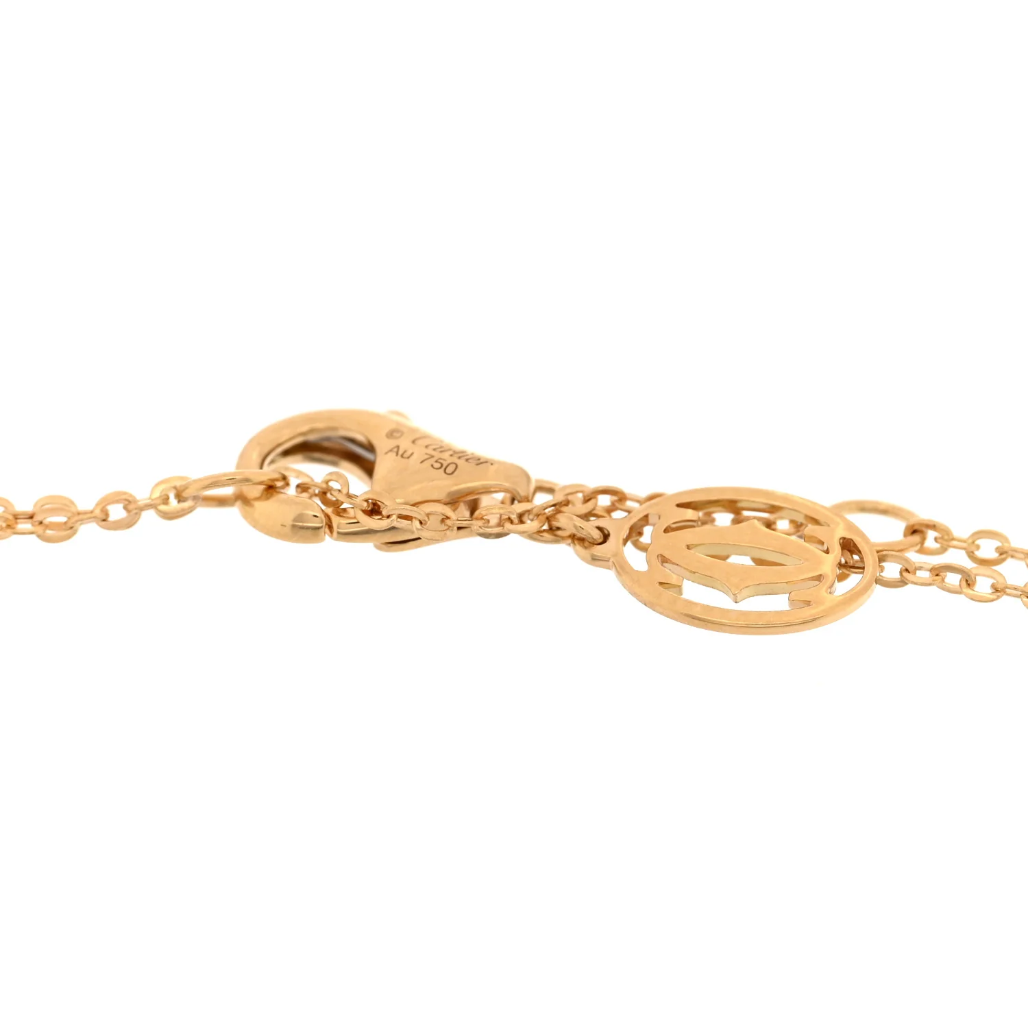 18K Pink Yellow White Gold Trinity Bracelet - Image 3