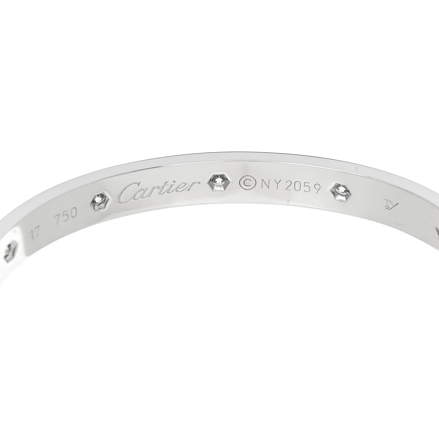 18K White Gold 10 Diamond LOVE Bracelet - Image 5