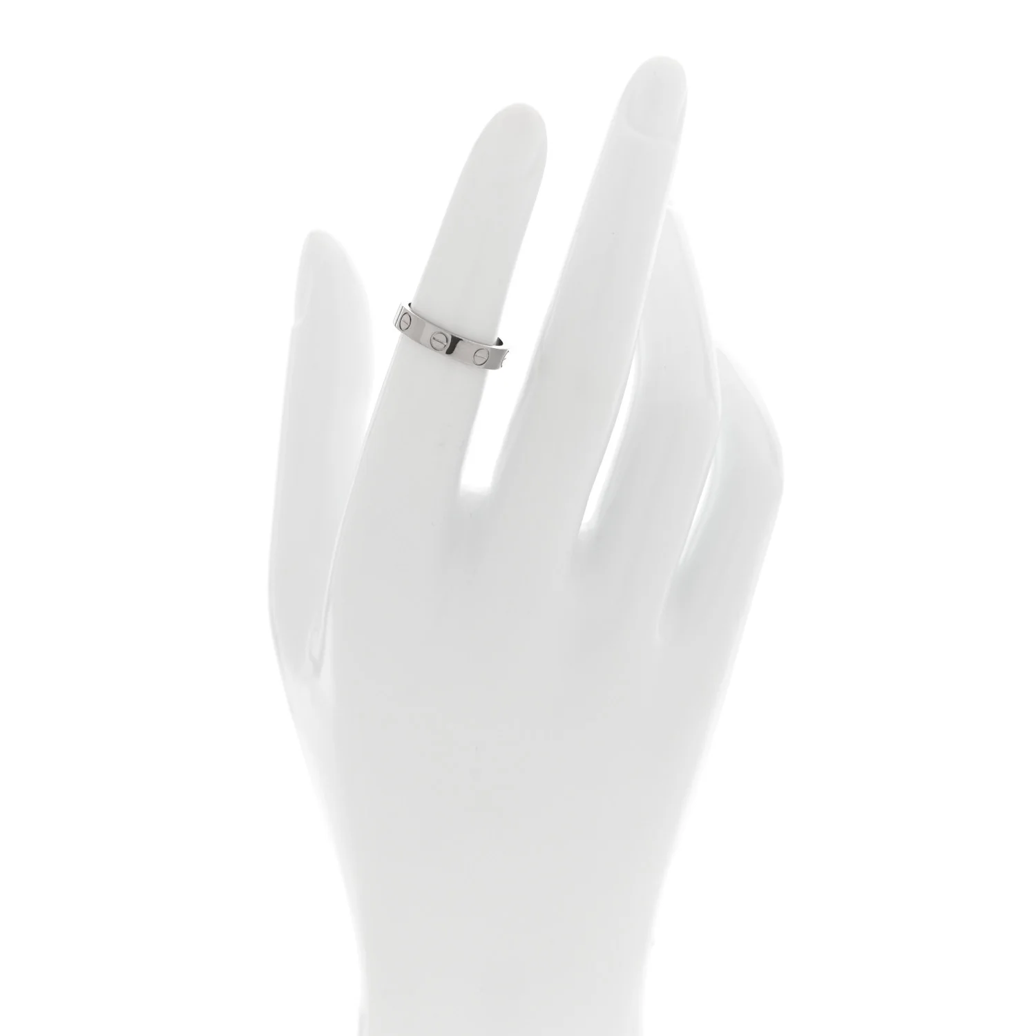 18K White Gold 3.5mm LOVE Wedding Band Ring 48 4.5 - Image 2