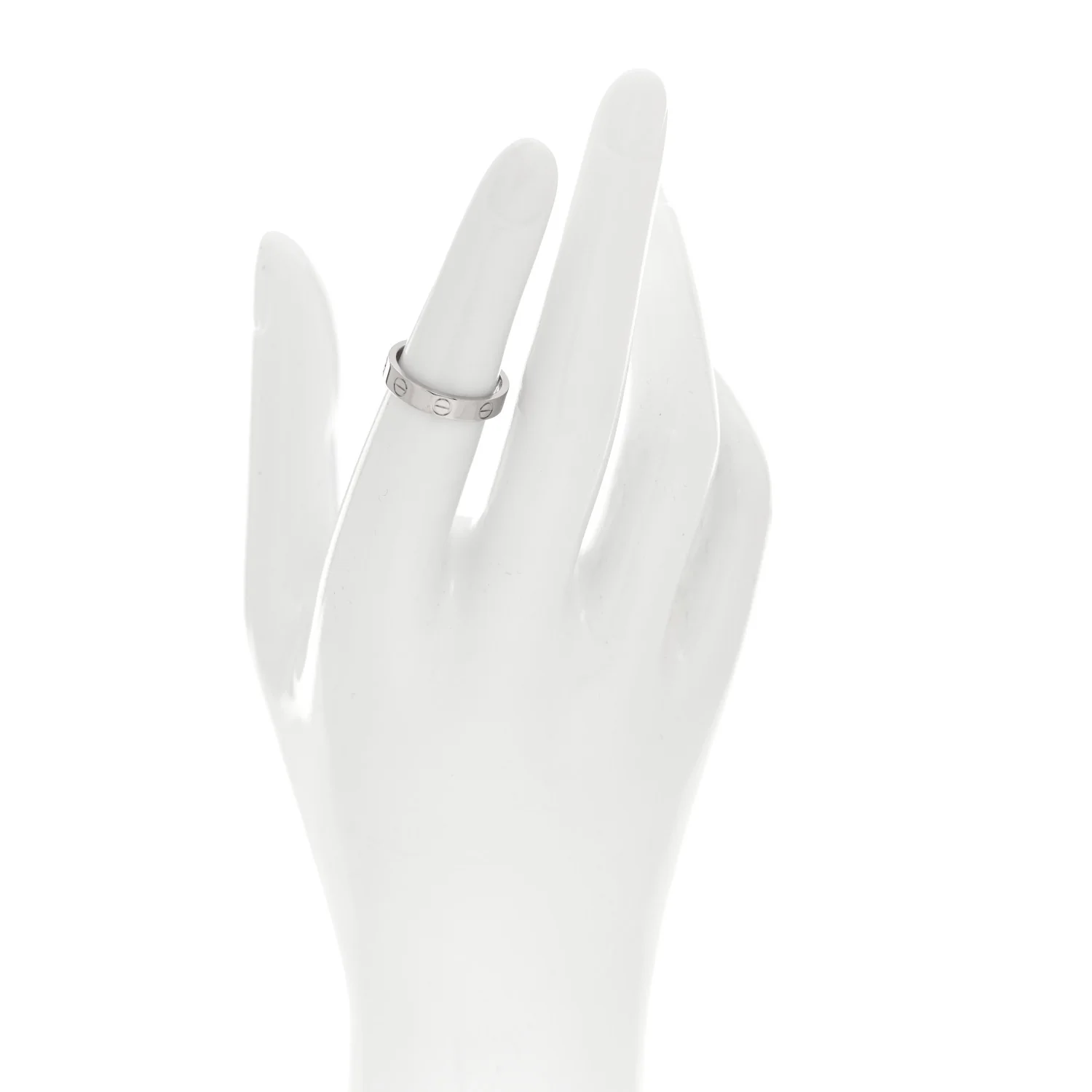 18K White Gold 3.5mm LOVE Wedding Band Ring 50 5.25 - Image 2