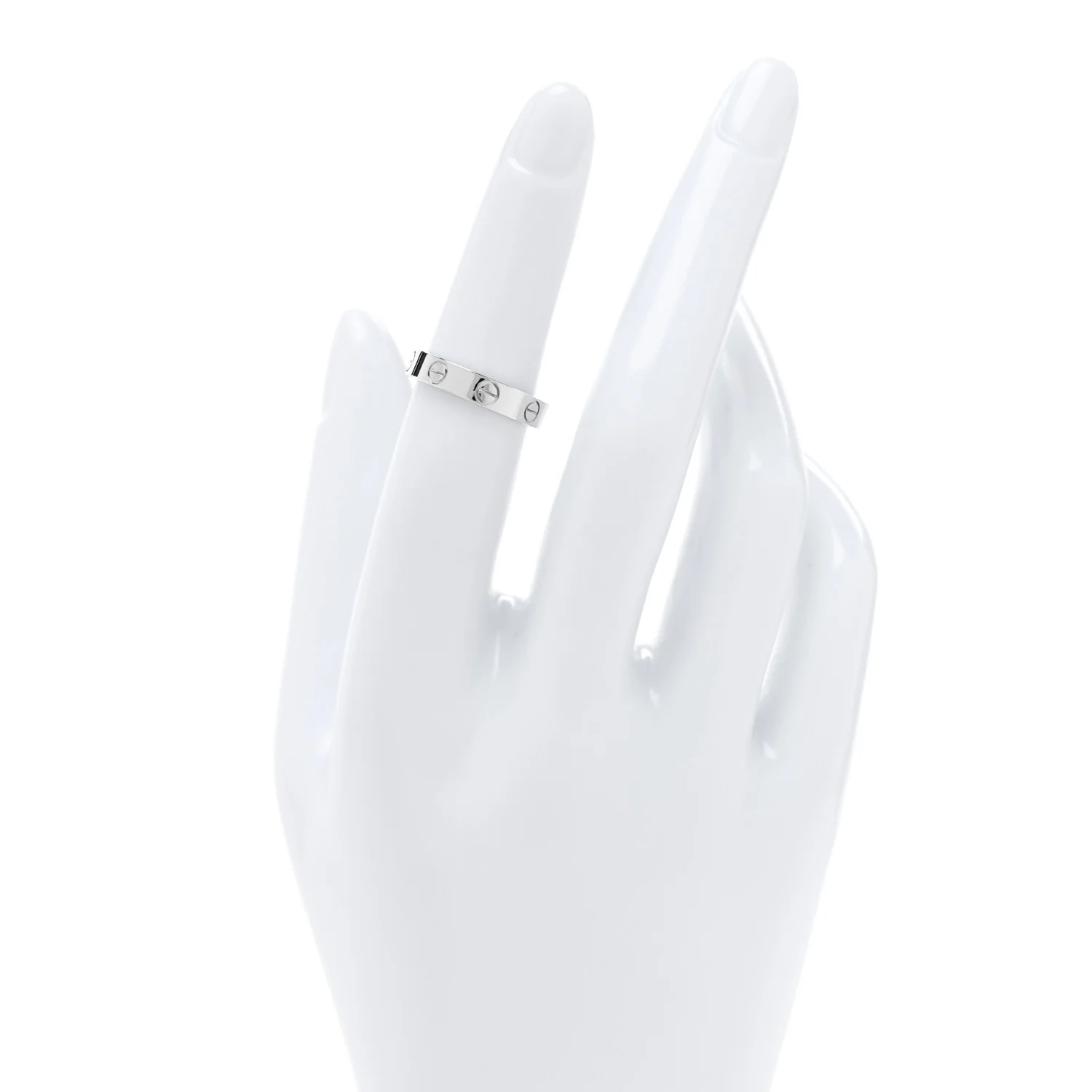 18K White Gold 3.5mm LOVE Wedding Band Ring 50 5.5 - Image 2