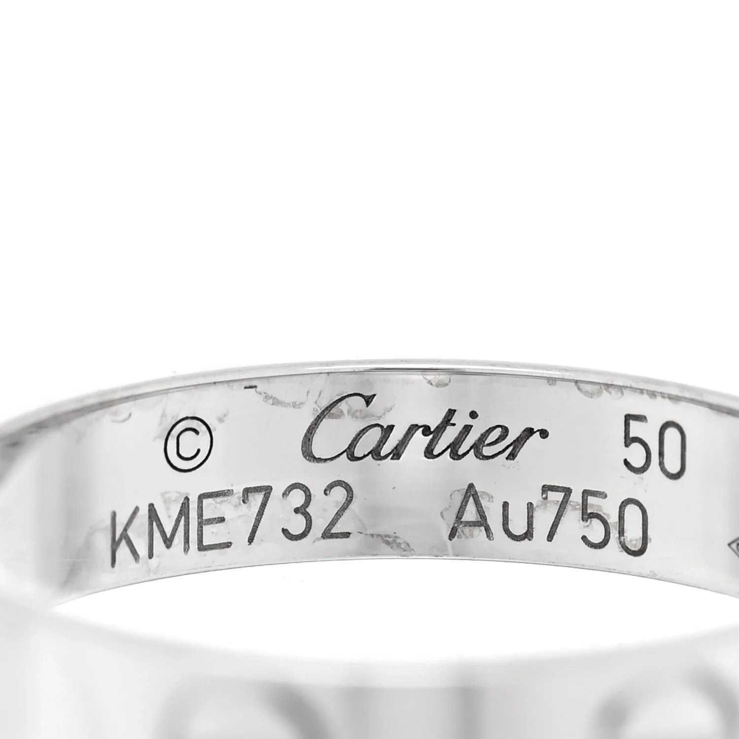 18K White Gold 3.5mm LOVE Wedding Band Ring 50 5.5 - Image 4