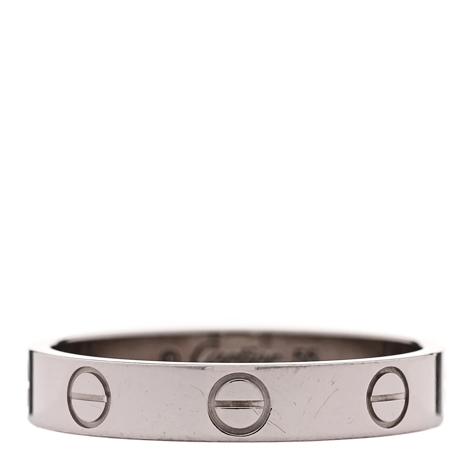 18K White Gold 3.5mm LOVE Wedding Band Ring 55 7.25