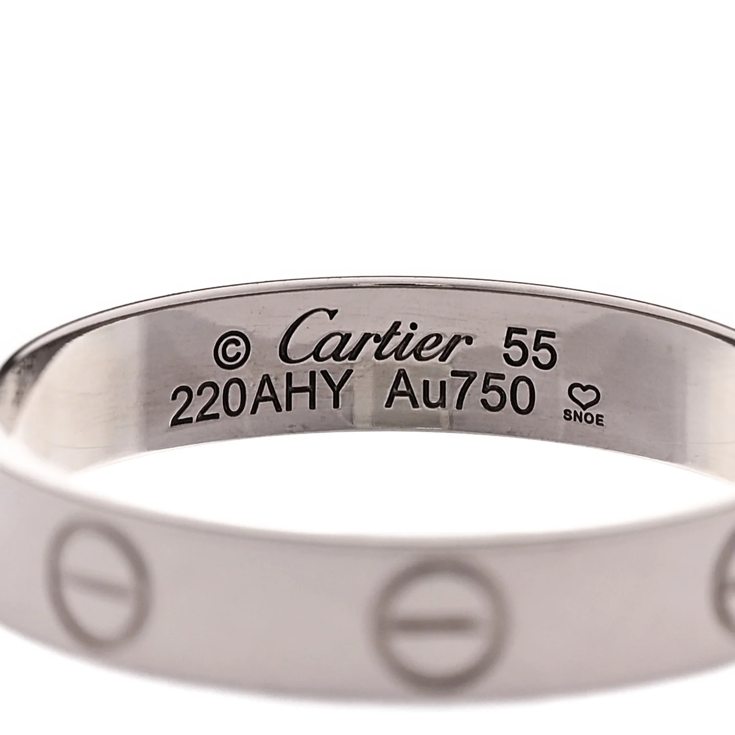18K White Gold 3.5mm LOVE Wedding Band Ring 55 7.25 - Image 4
