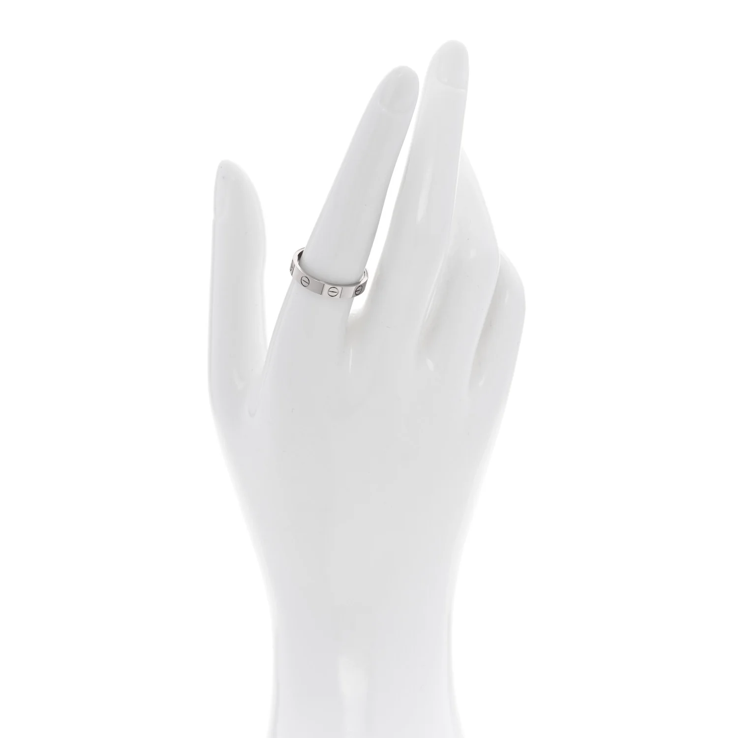 18K White Gold 3.5mm LOVE Wedding Band Ring 56 7.75 - Image 2
