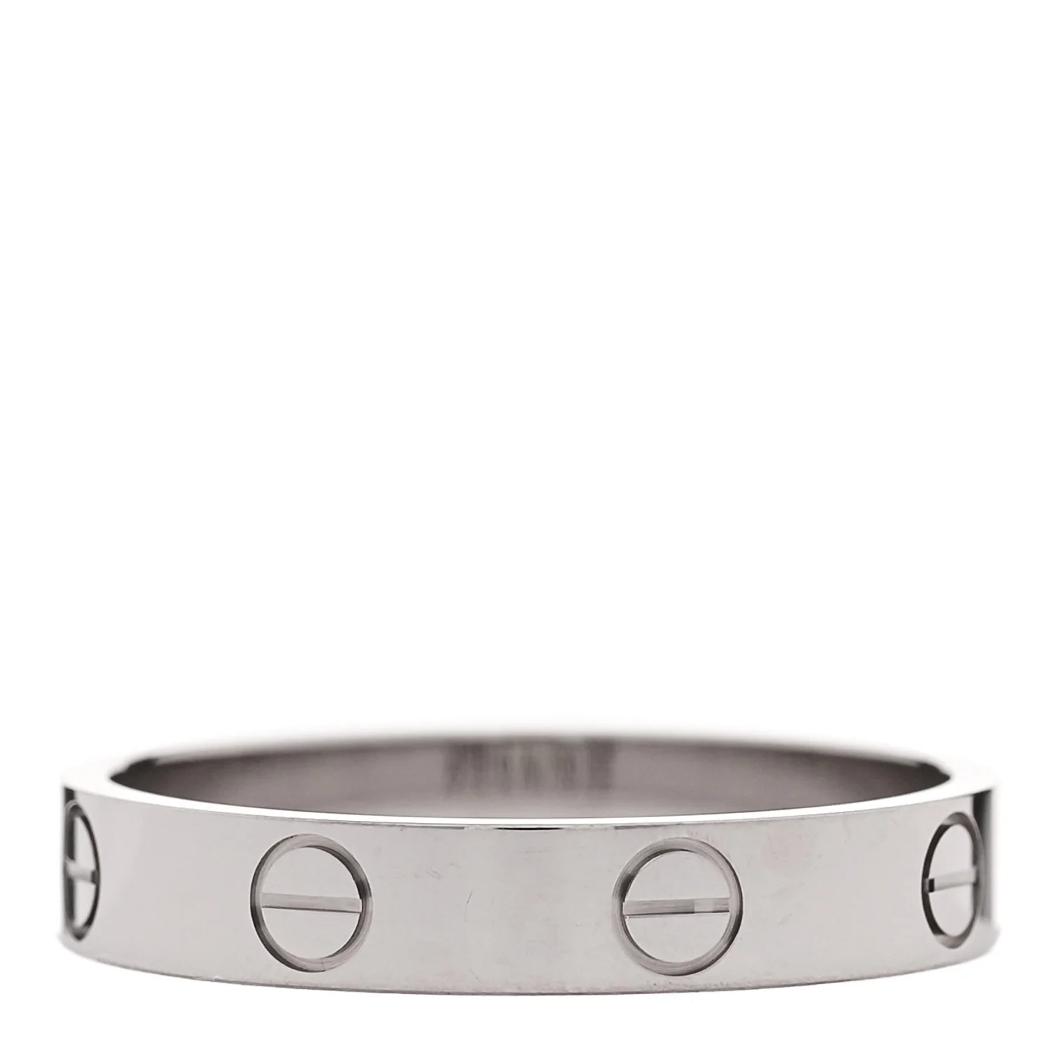 18K White Gold 3.5mm LOVE Wedding Band Ring 56 7.75 - Image 3