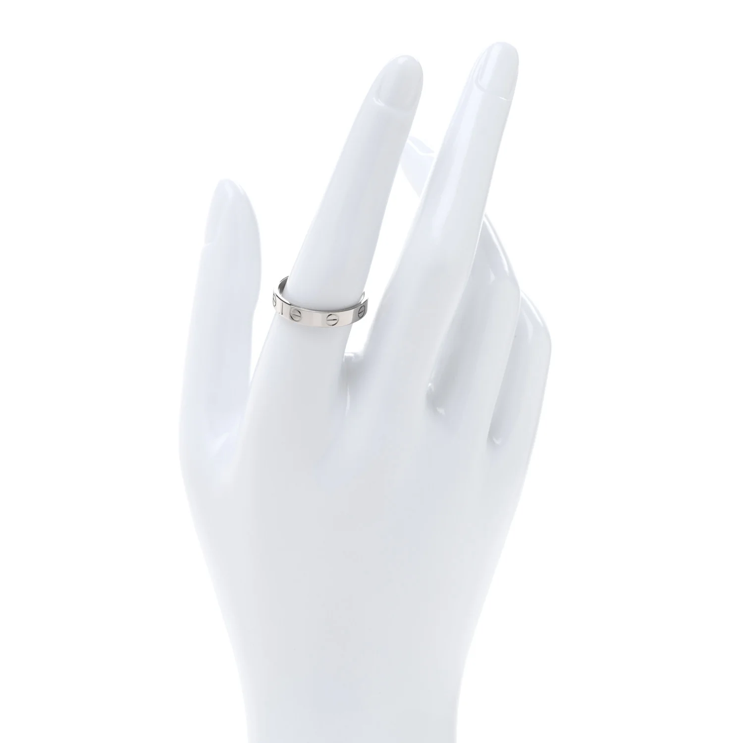 18K White Gold 3.5mm LOVE Wedding Band Ring 57 8 - Image 2
