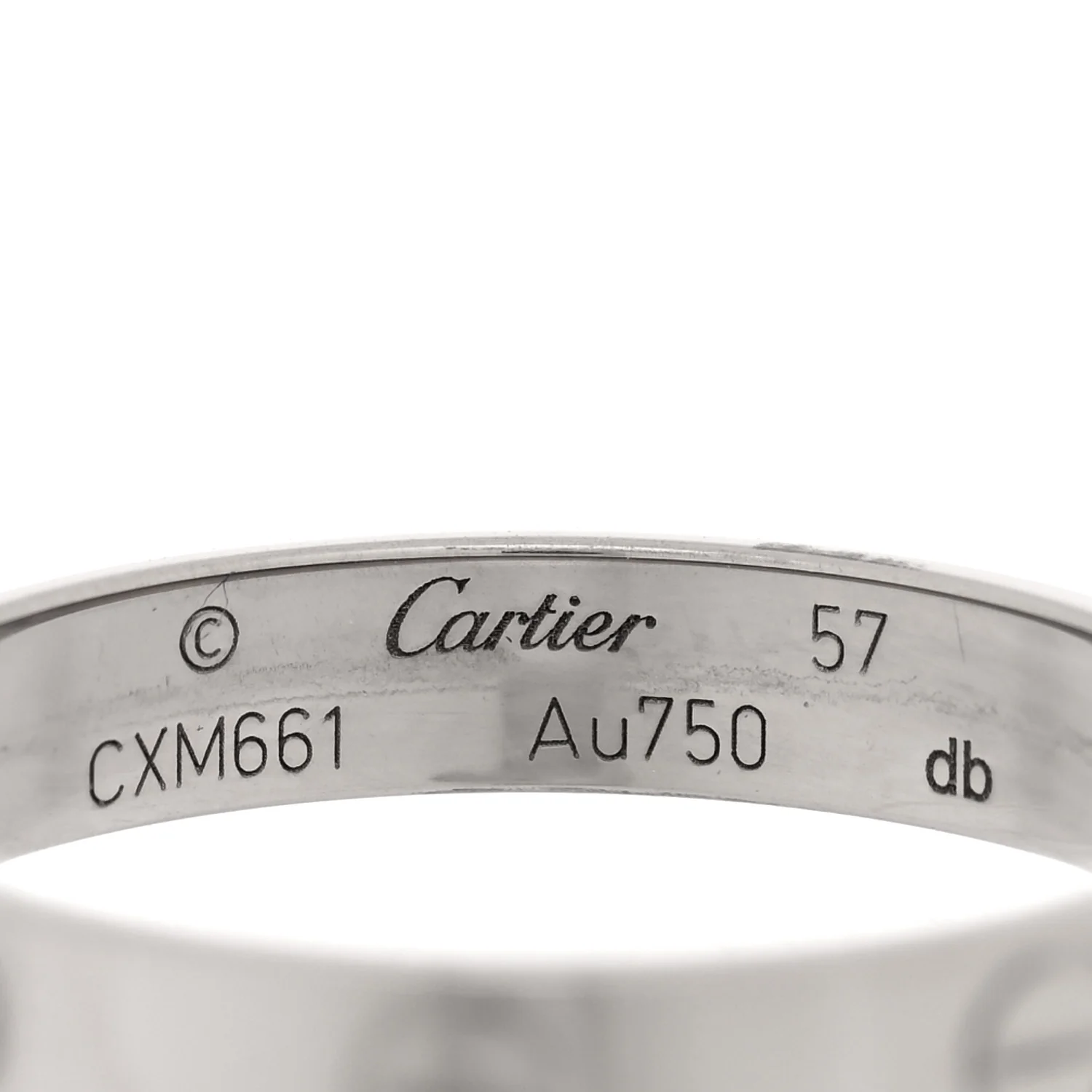 18K White Gold 3.5mm LOVE Wedding Band Ring 57 8 - Image 4