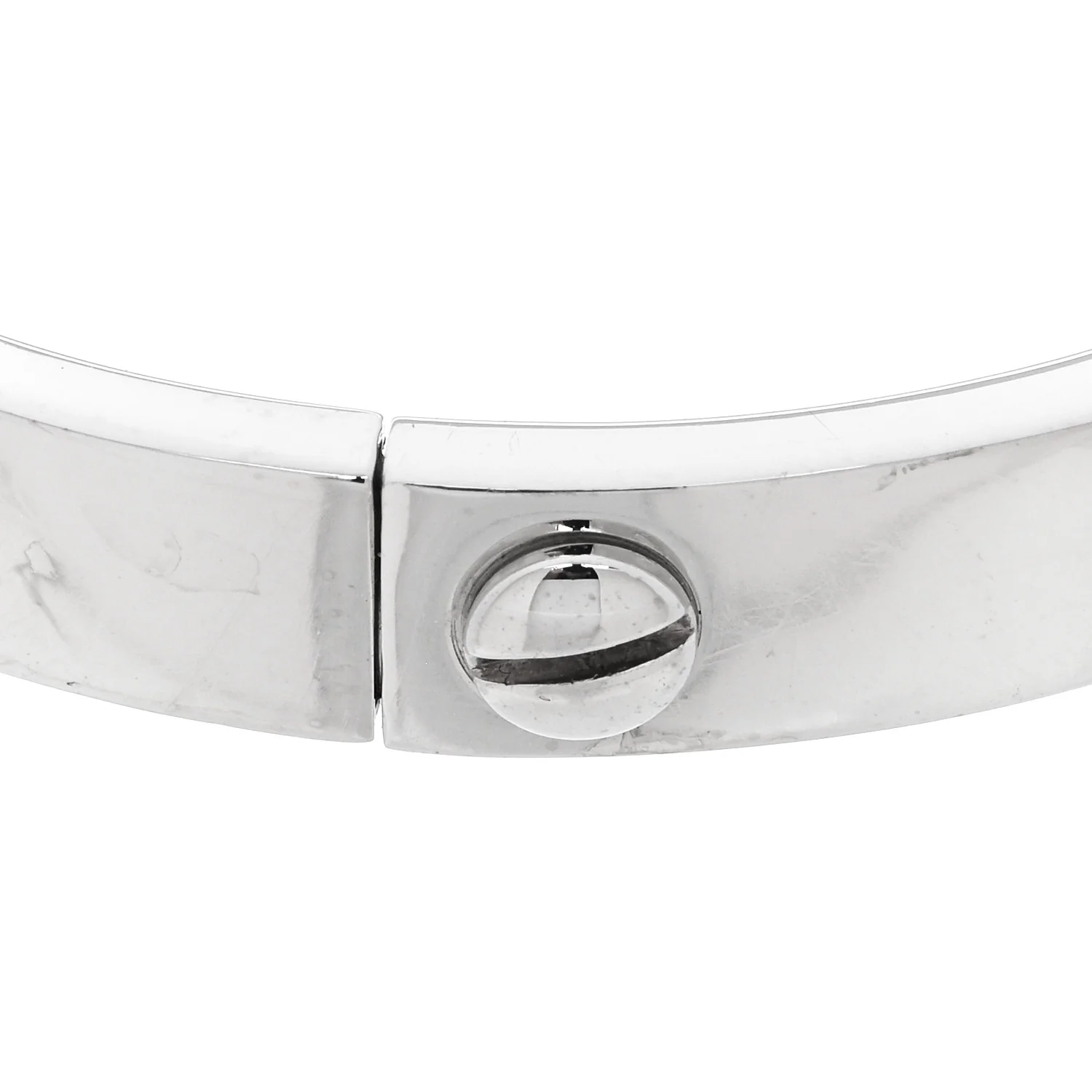 18K White Gold 4 Diamond LOVE Bracelet 16 - Image 6