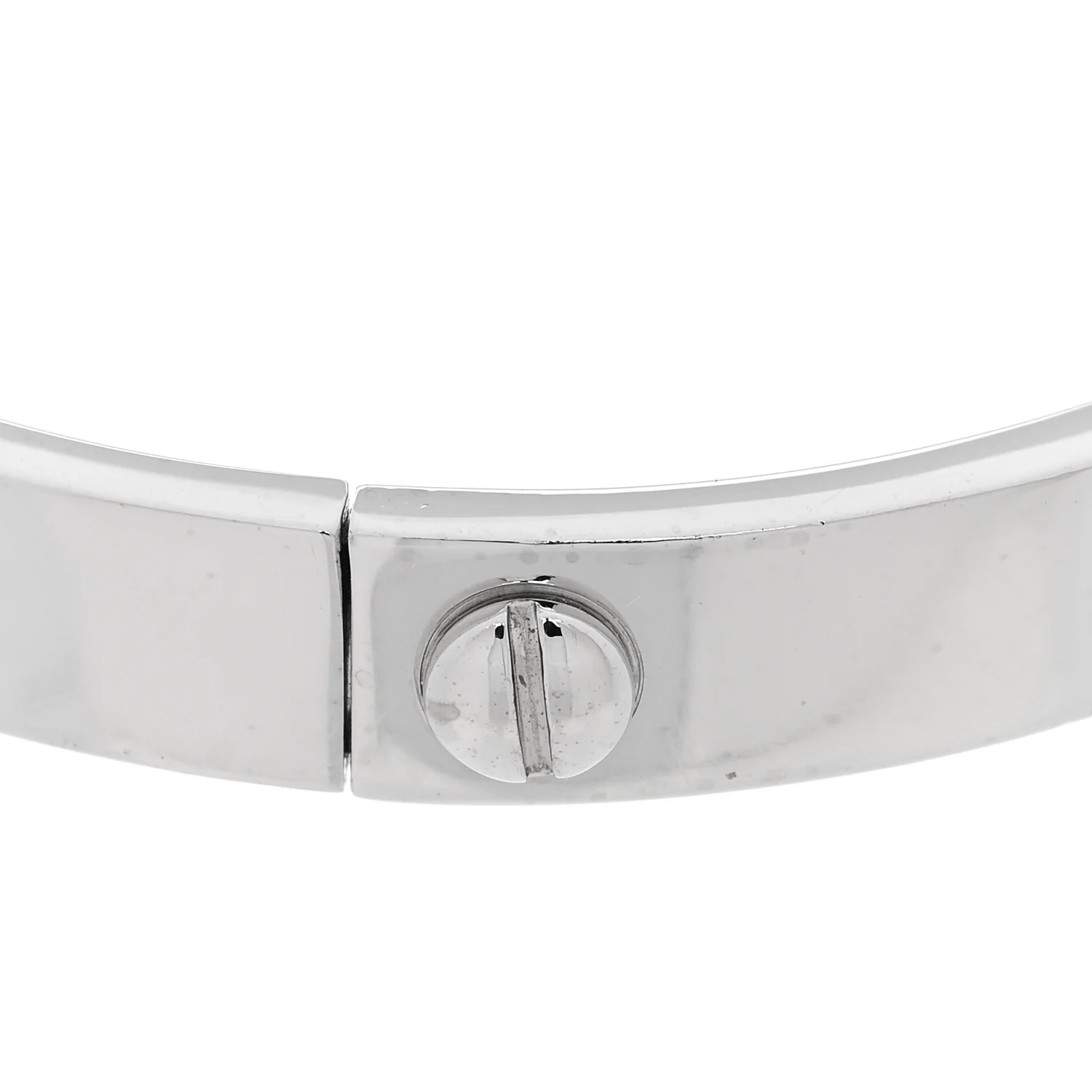 18K White Gold 4 Diamond LOVE Bracelet 16 - Image 7