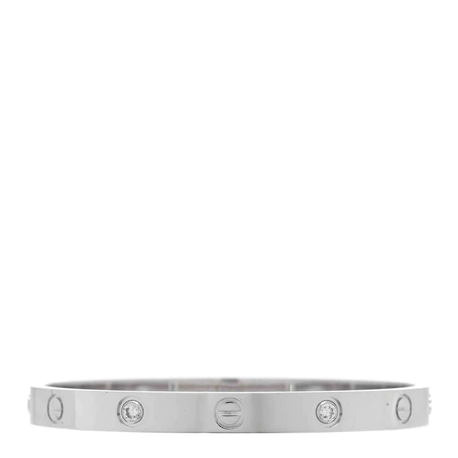 18K White Gold 4 Diamond Love Bracelet 17