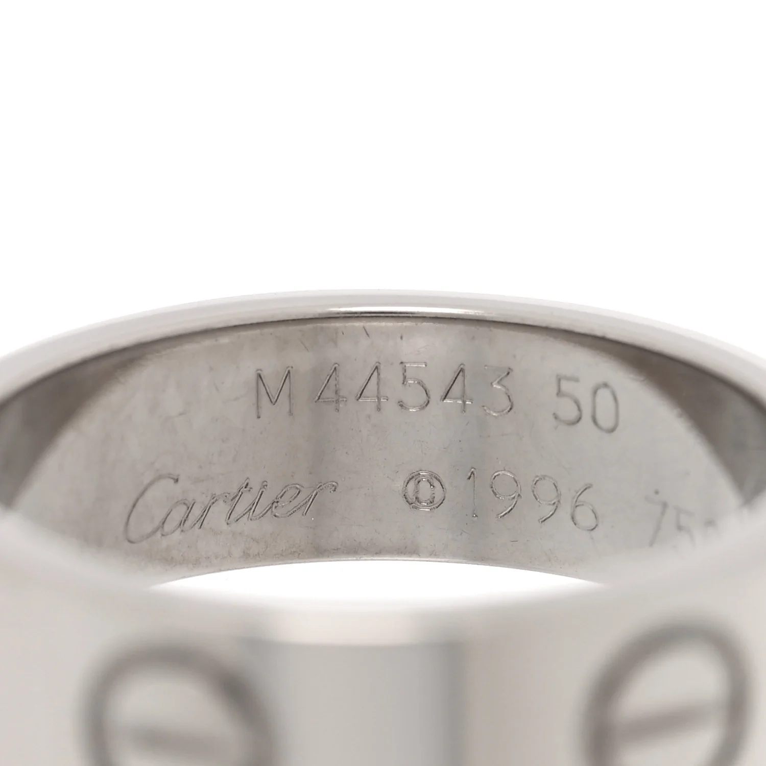 18K White Gold 5.5mm LOVE Ring 50 5.25 - Image 4