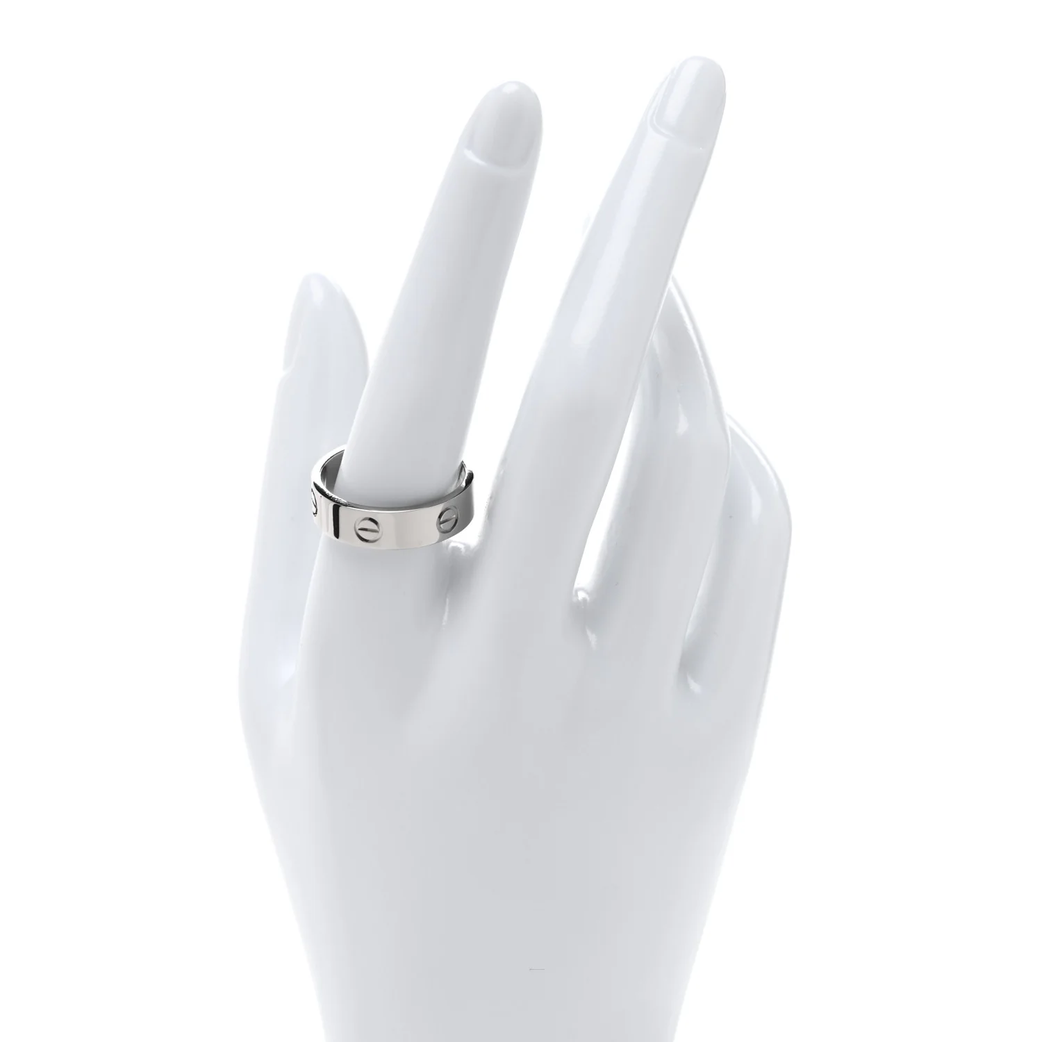 18K White Gold 5.5mm LOVE Ring 61 9.5 - Image 2