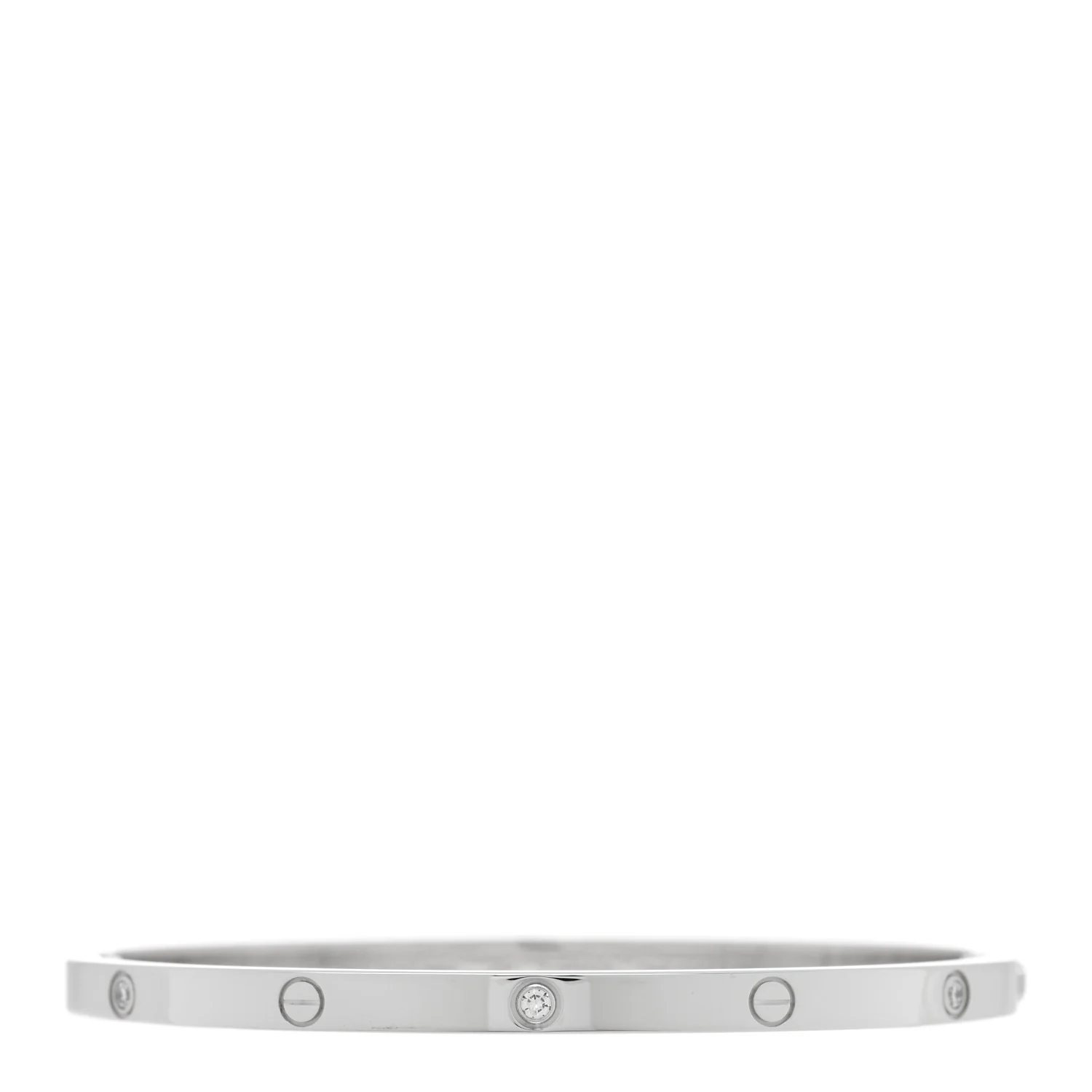 18K White Gold 6 Diamond Small LOVE Bracelet 16