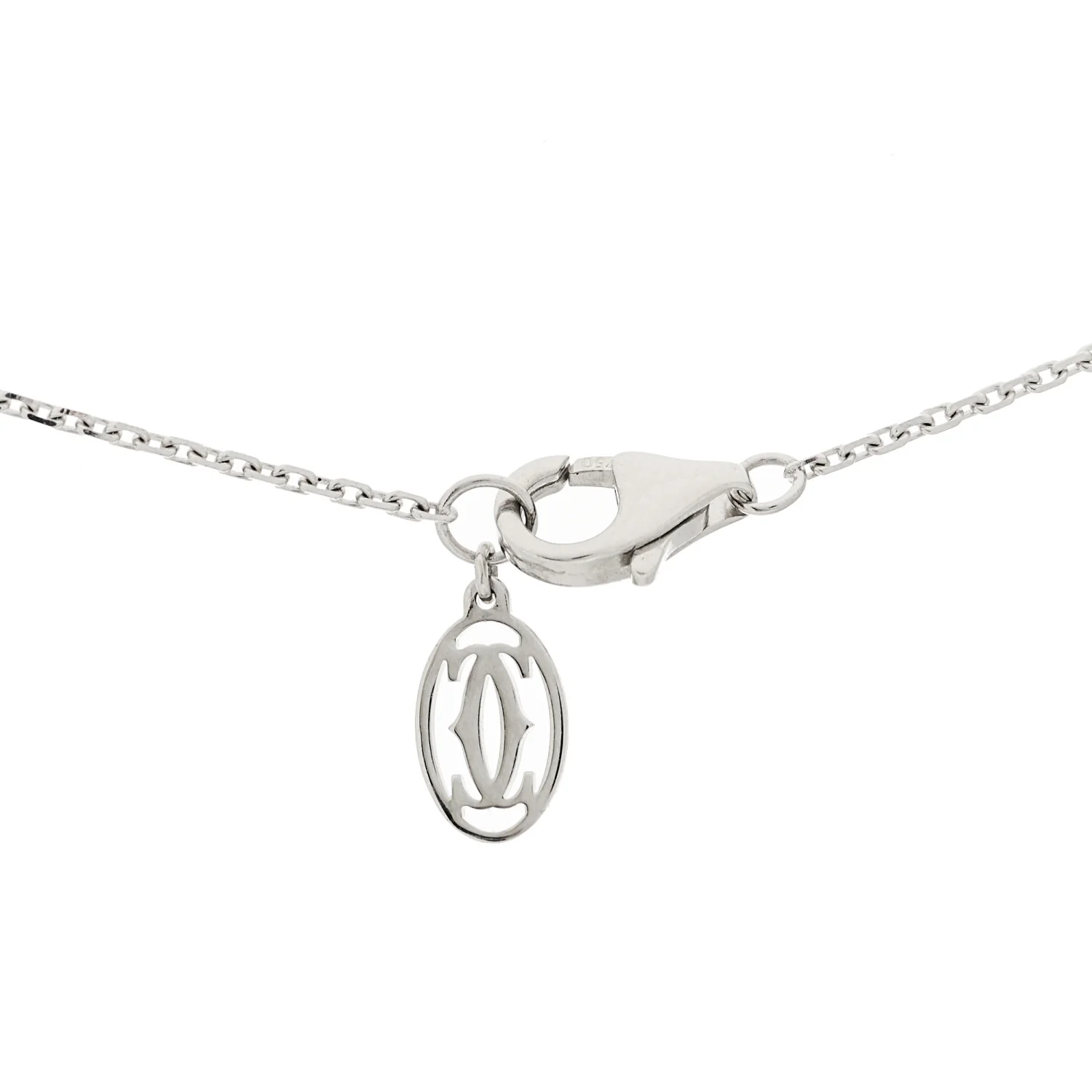 18K White Gold Diamond .30ct Galanterie de Cartier Paved Pendant Necklace - Image 4