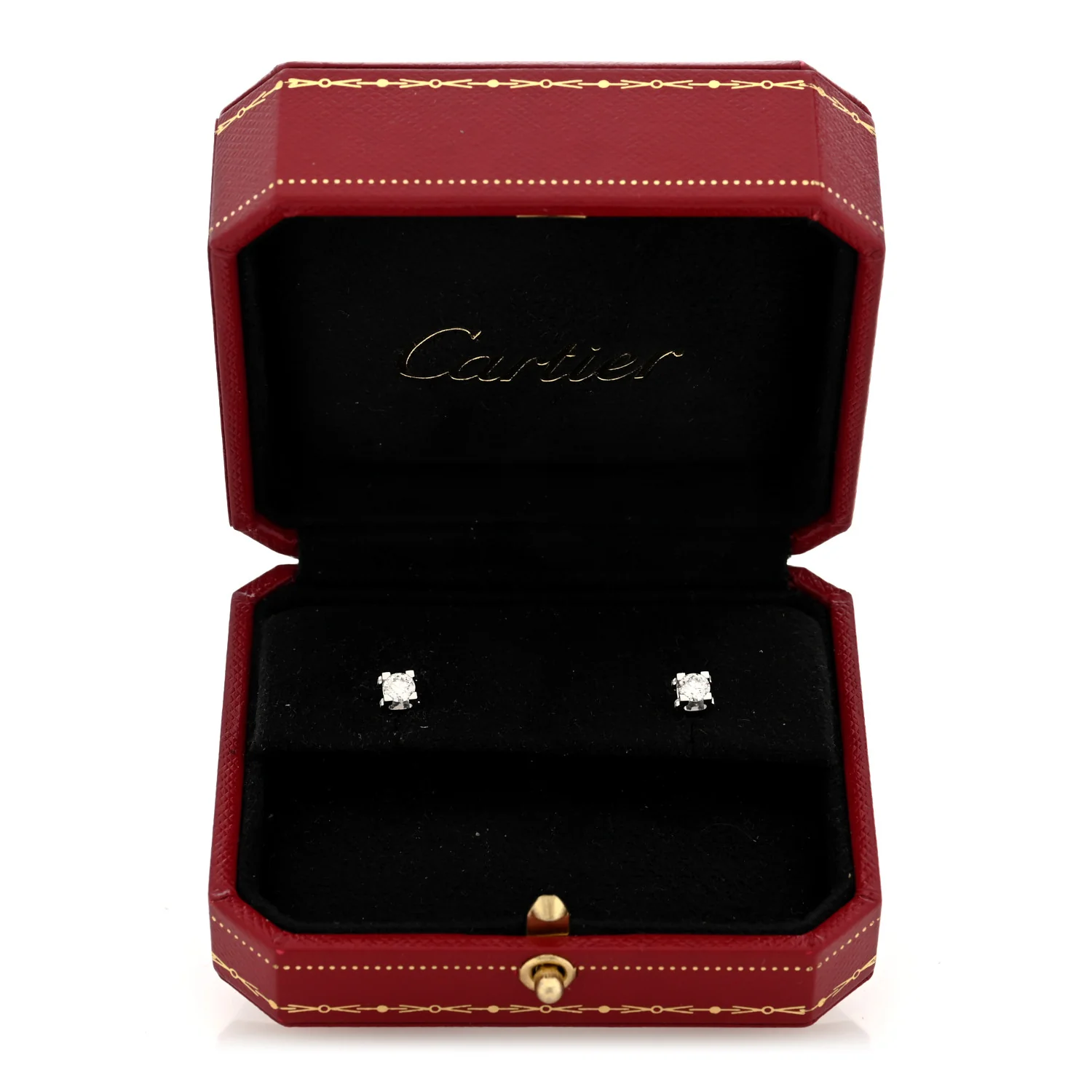 18K White Gold Diamond .46ctw C De Cartier Earrings - Image 5