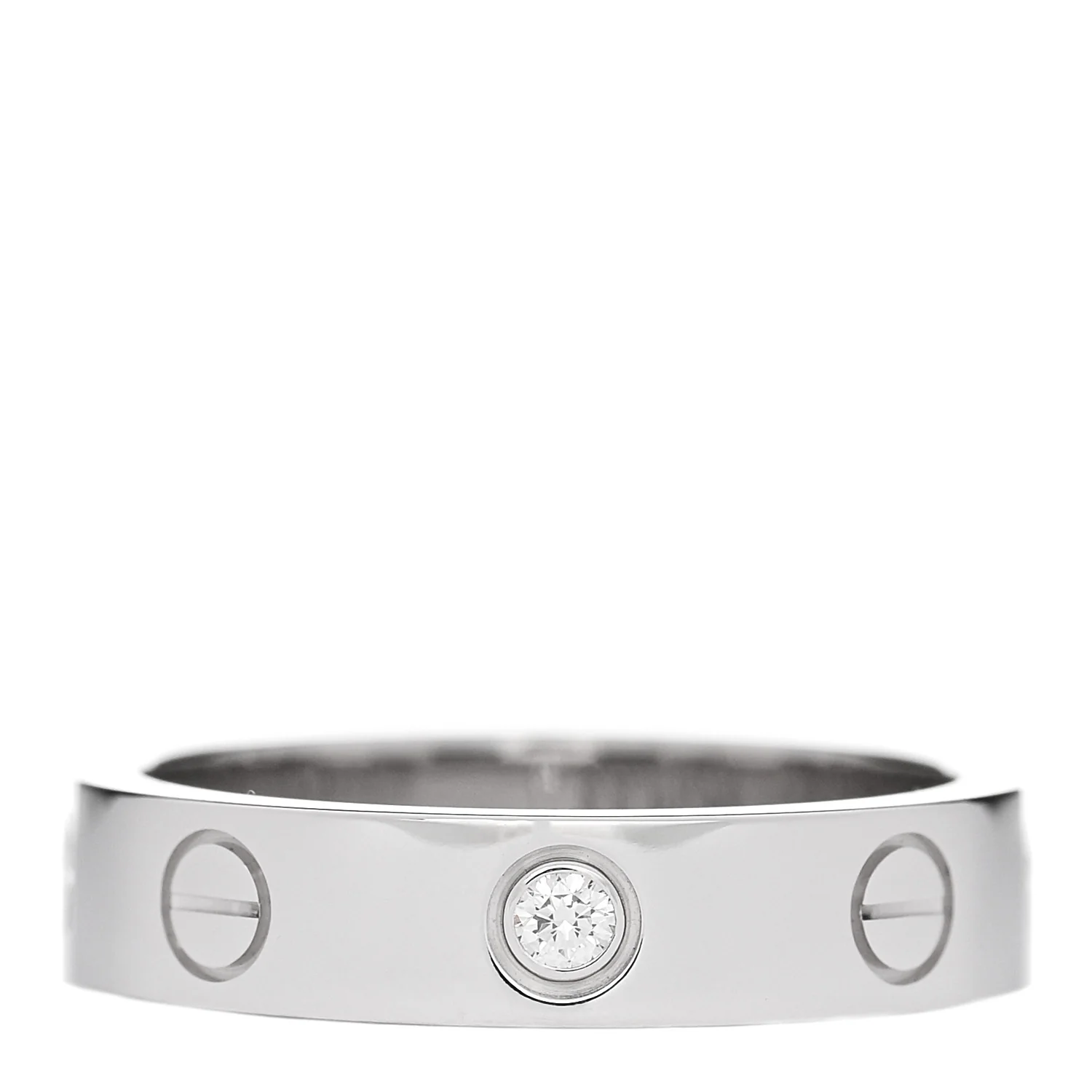 18K White Gold Diamond 4mm LOVE Wedding Band Ring 49 5